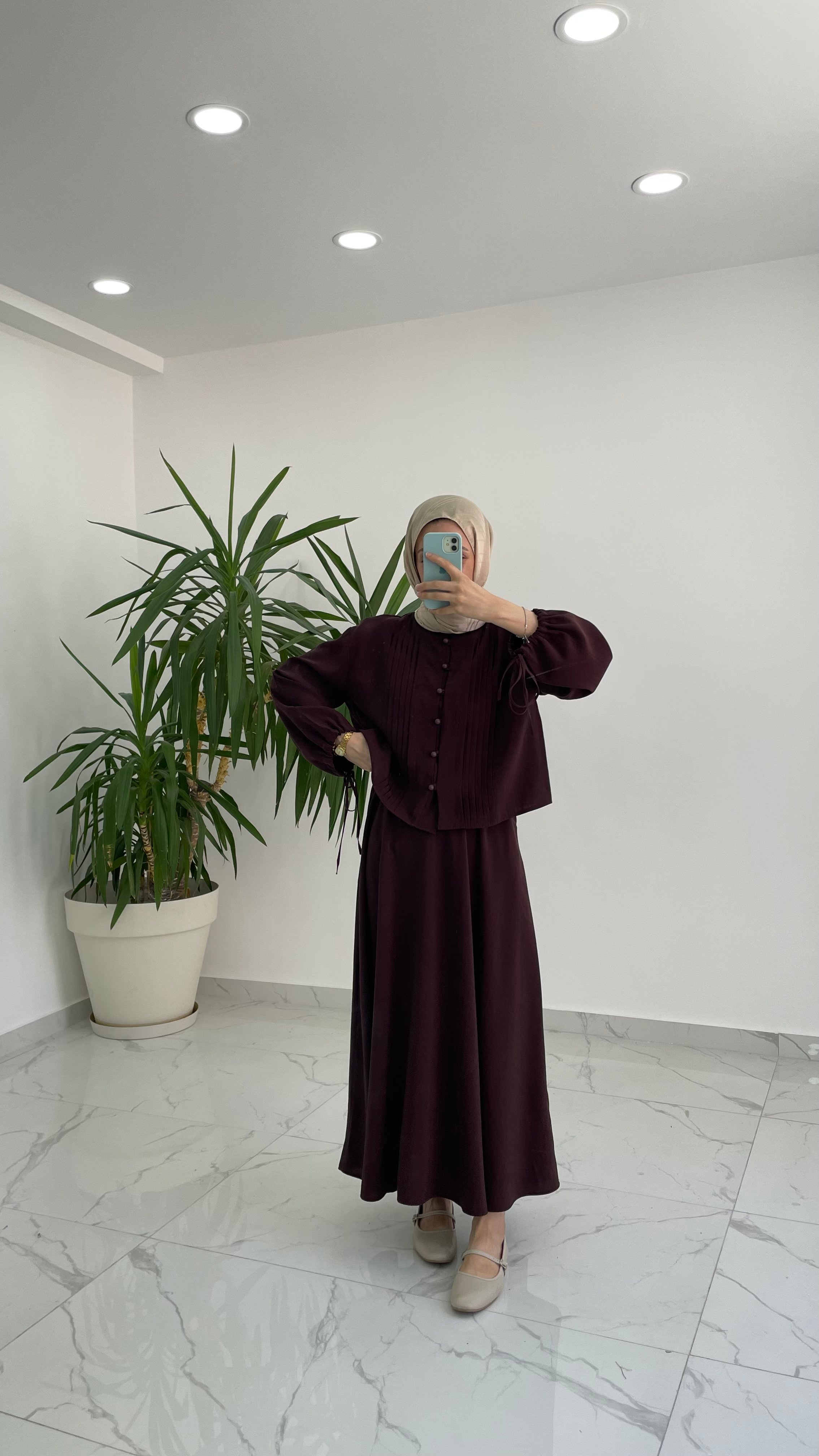 Amelia Nervürlü Etek Takım