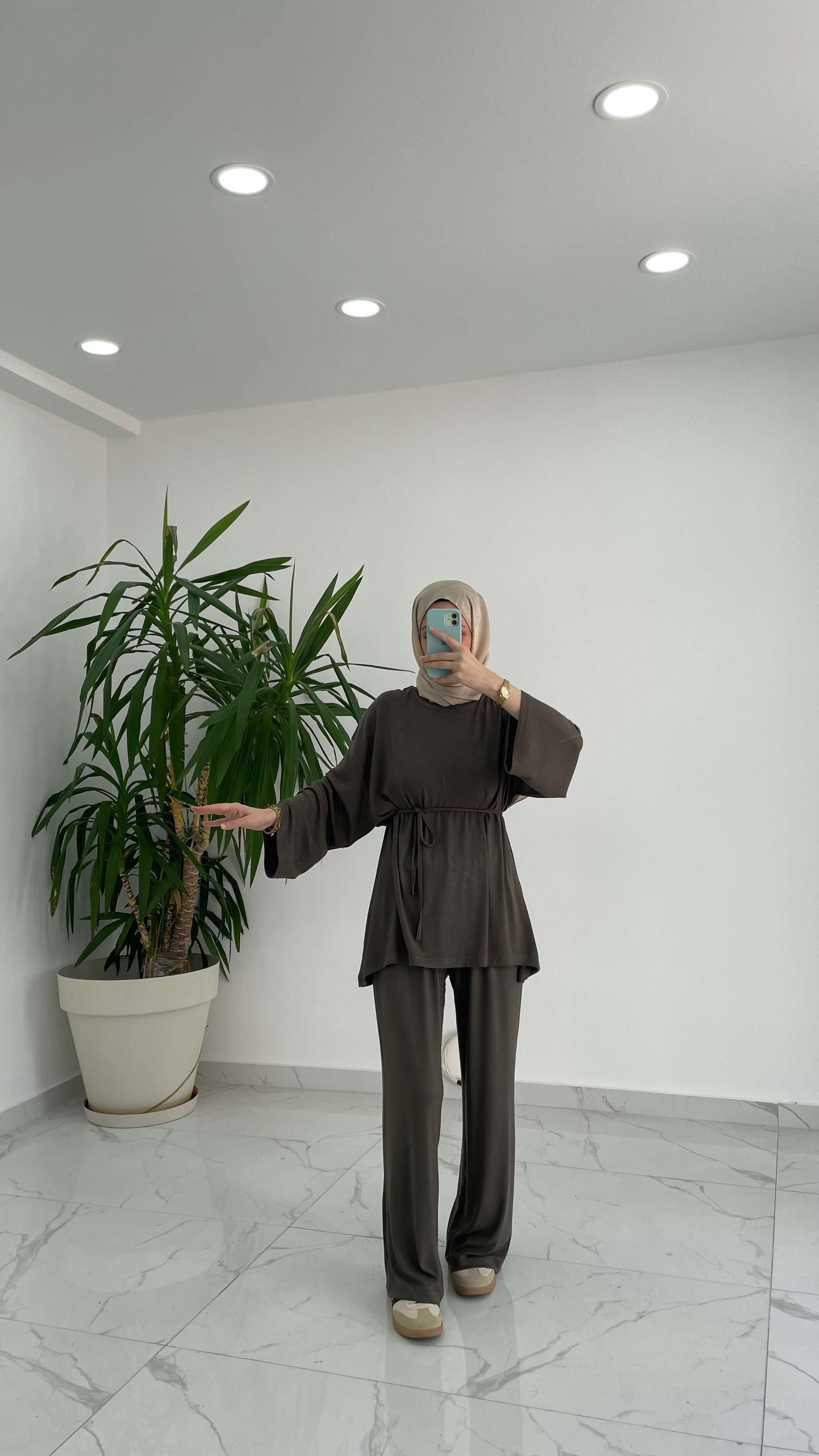 Buzy Bağlamalı Pantolon Takım - Haki