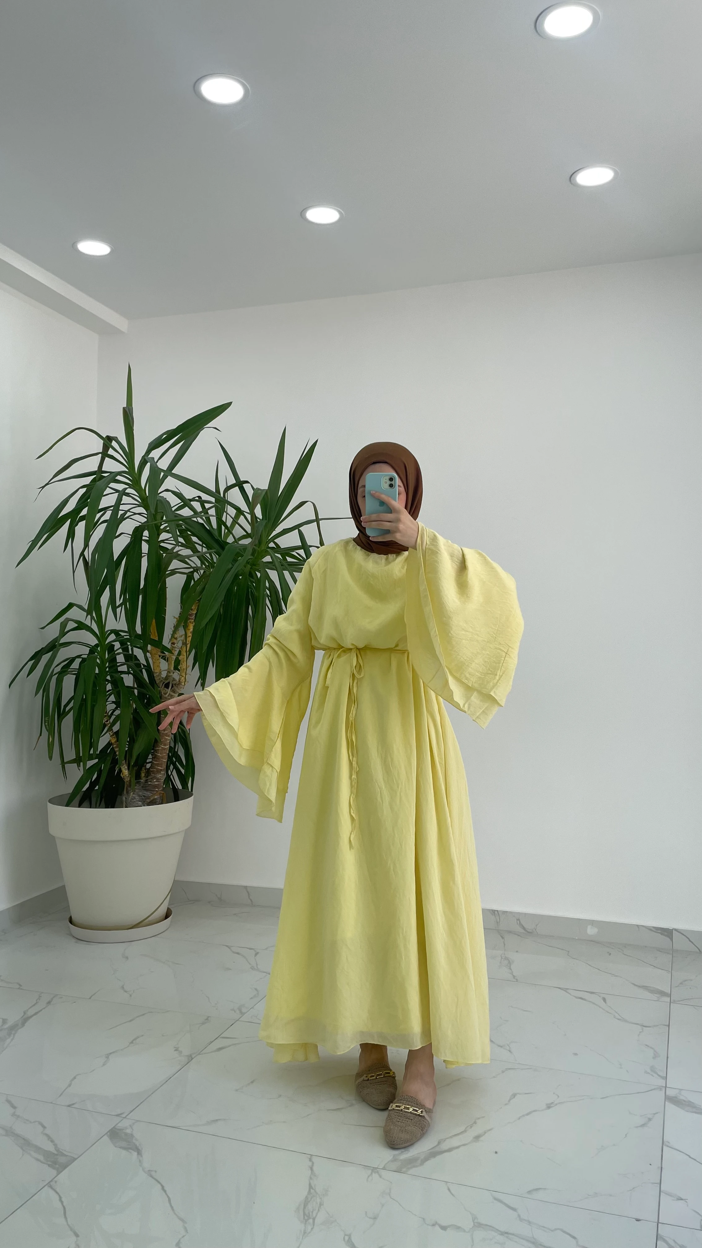 Fleur Tül Elbise - Sarı