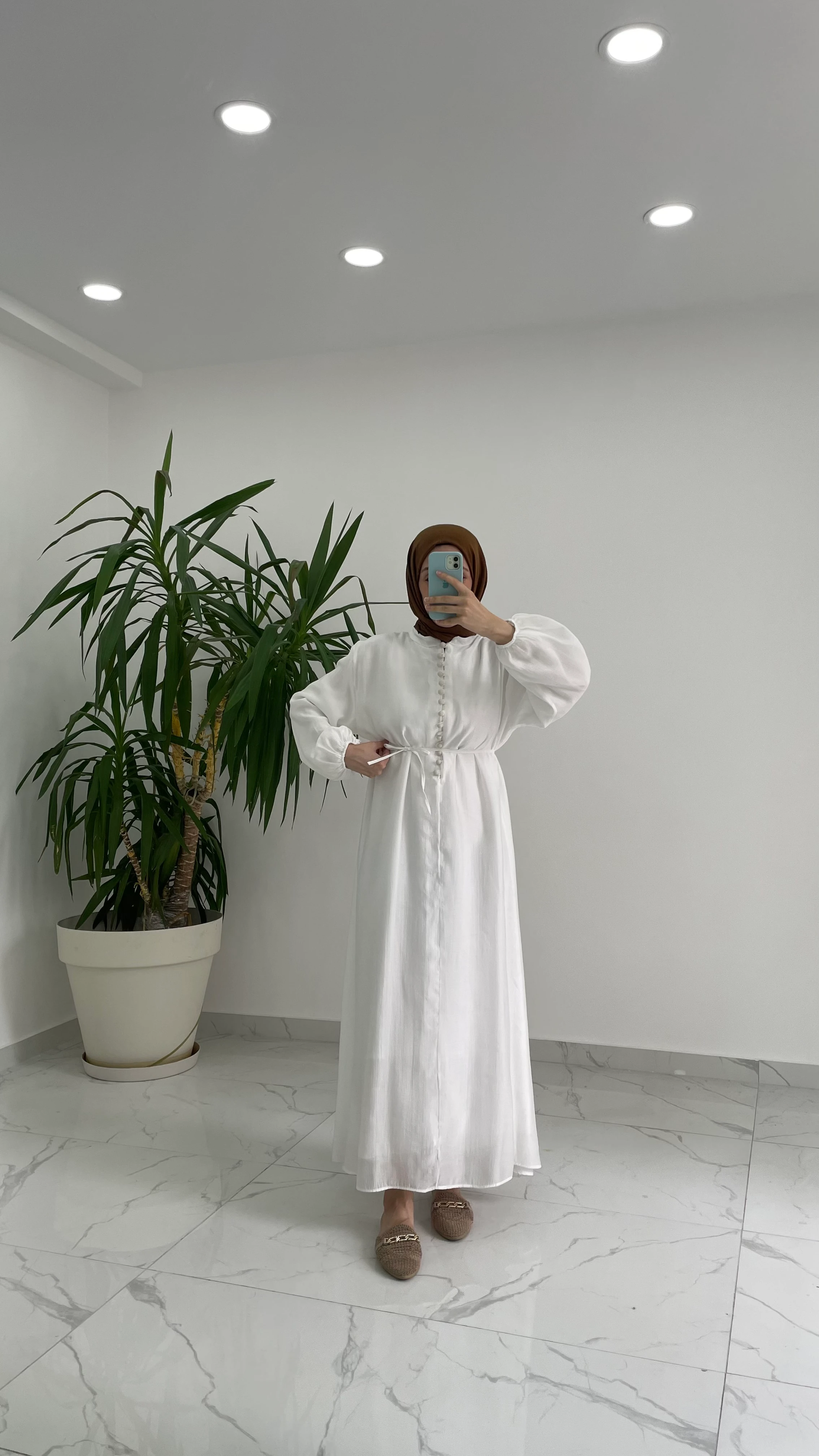 Grace Düğmeli Tül Elbise