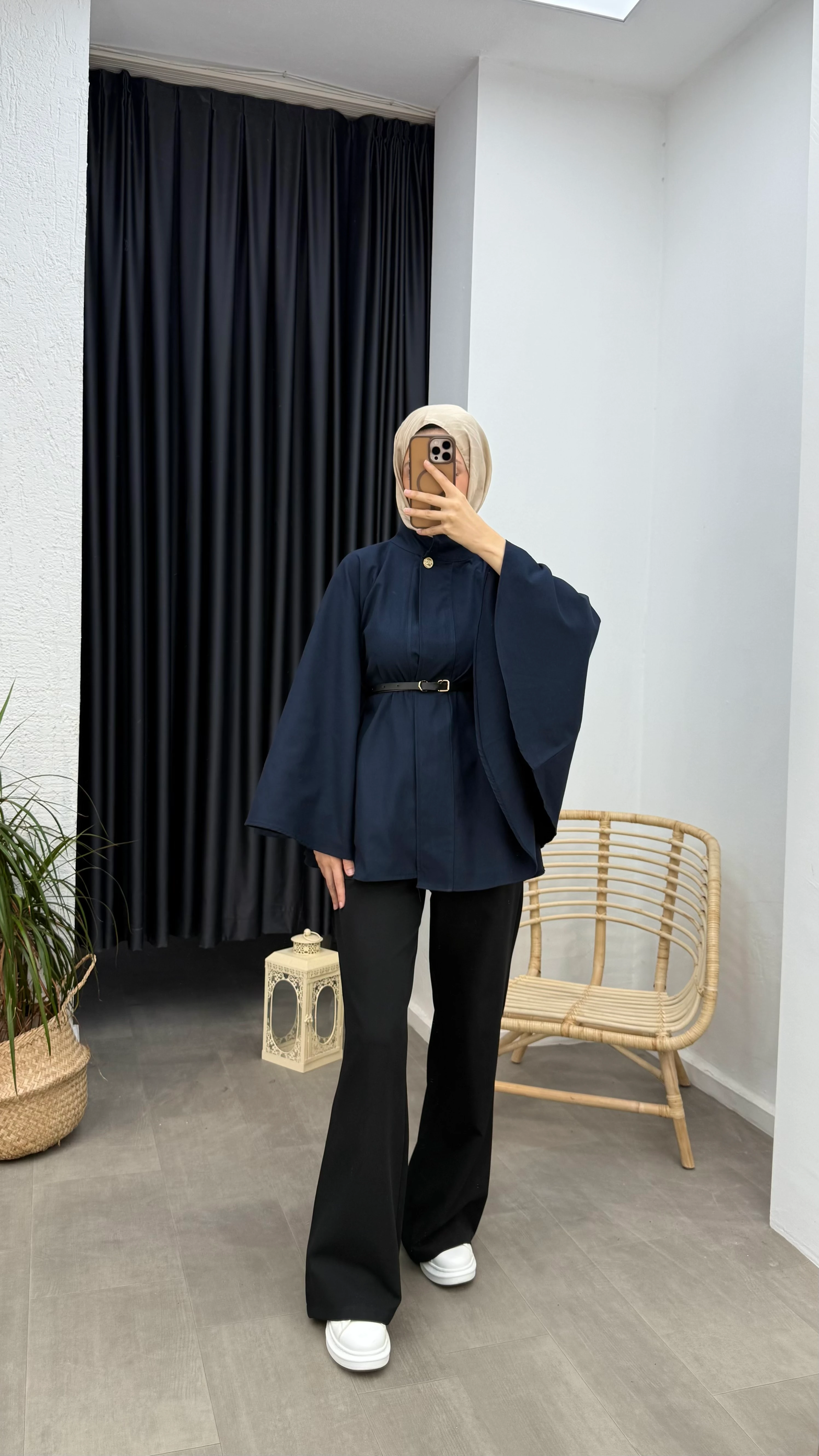 Kemer Detaylı Panço - Lacivert