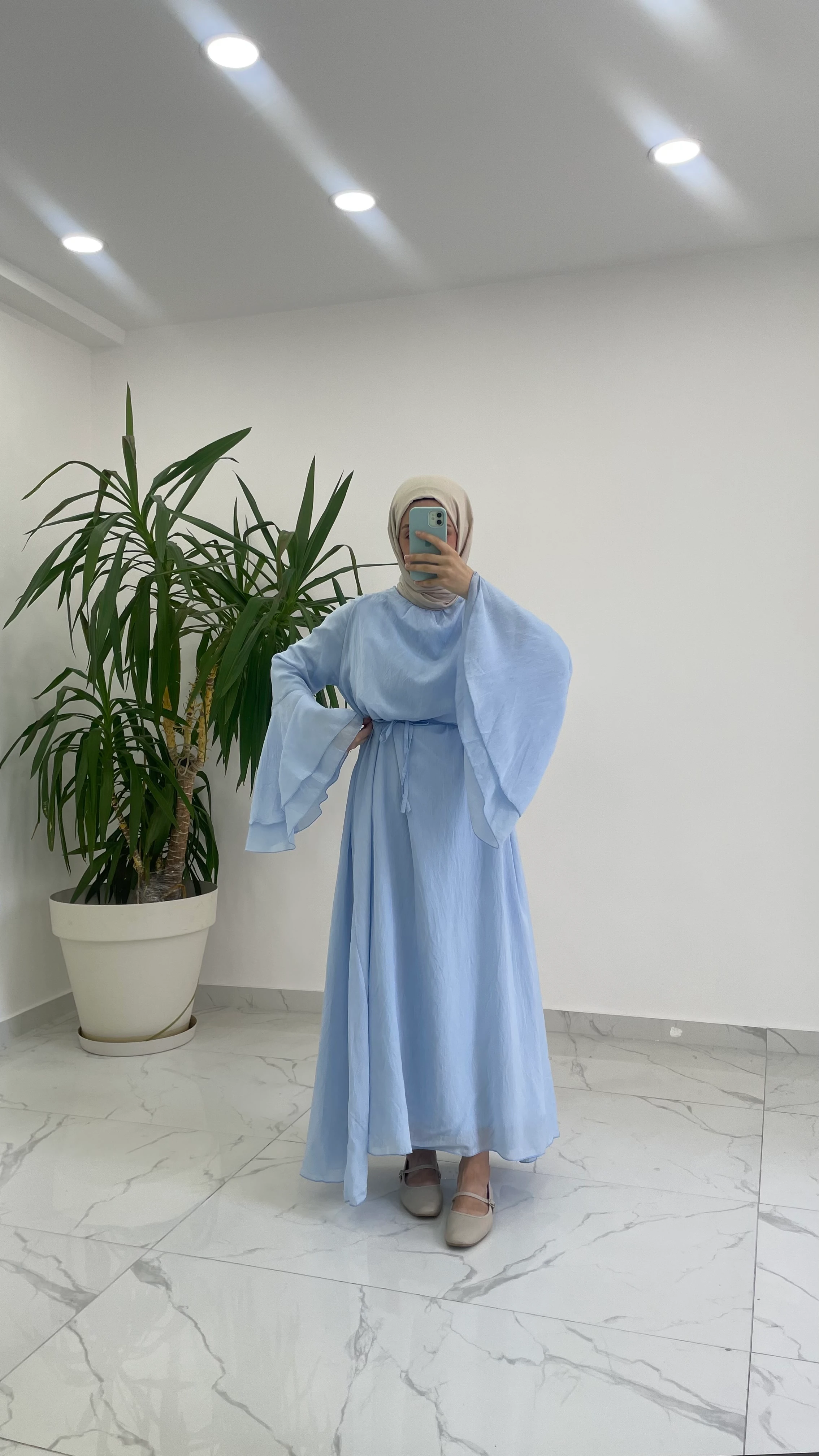 Fleur Tül Elbise - Mavi