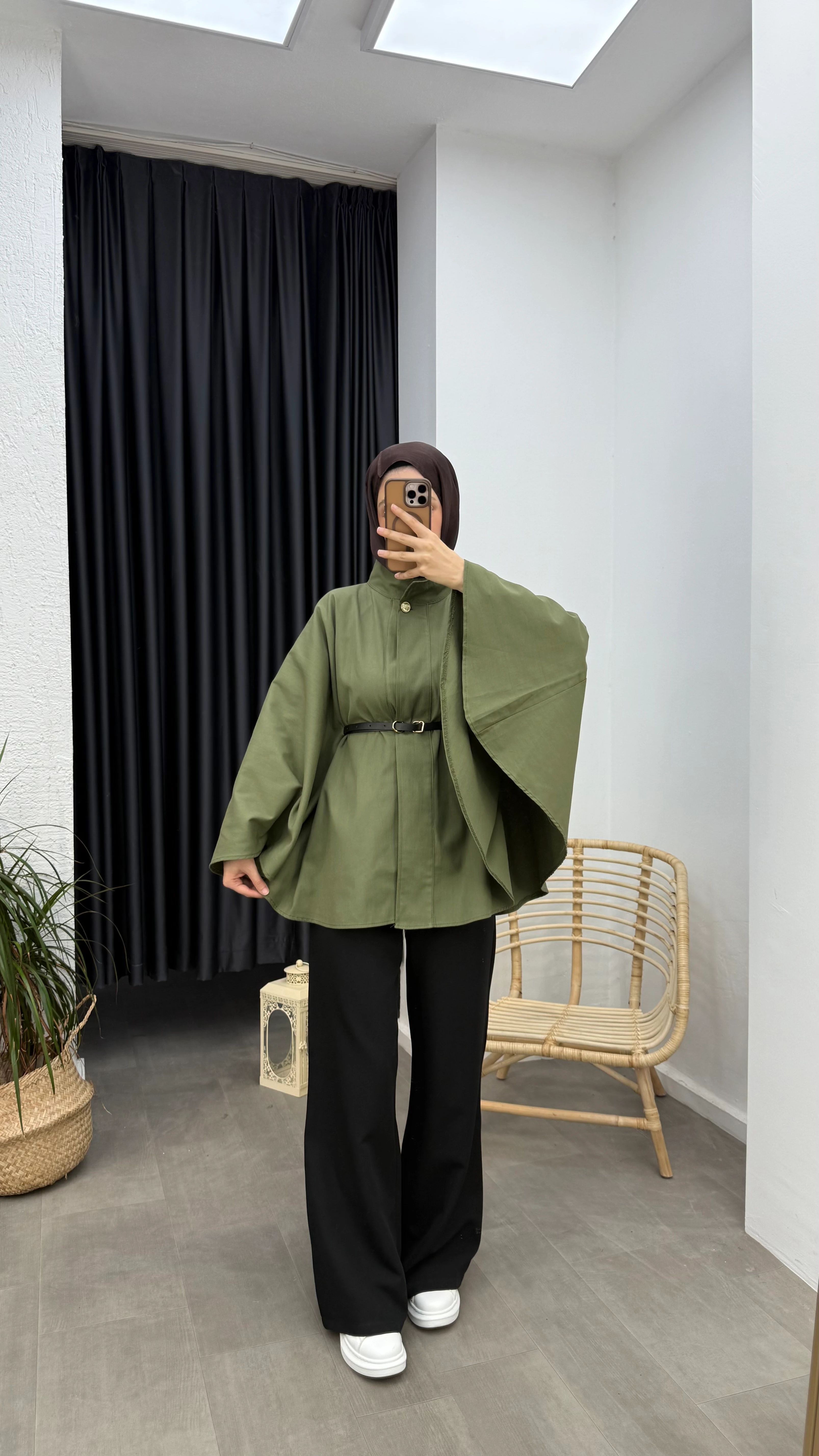 Kemer Detaylı Panço - Haki