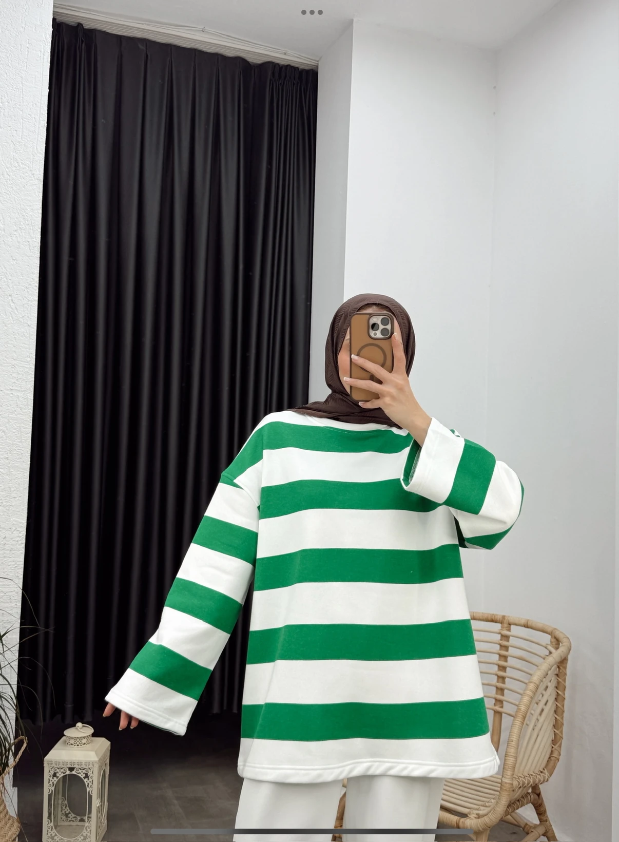 Basic Oversize Sweatshirt - Yeşil