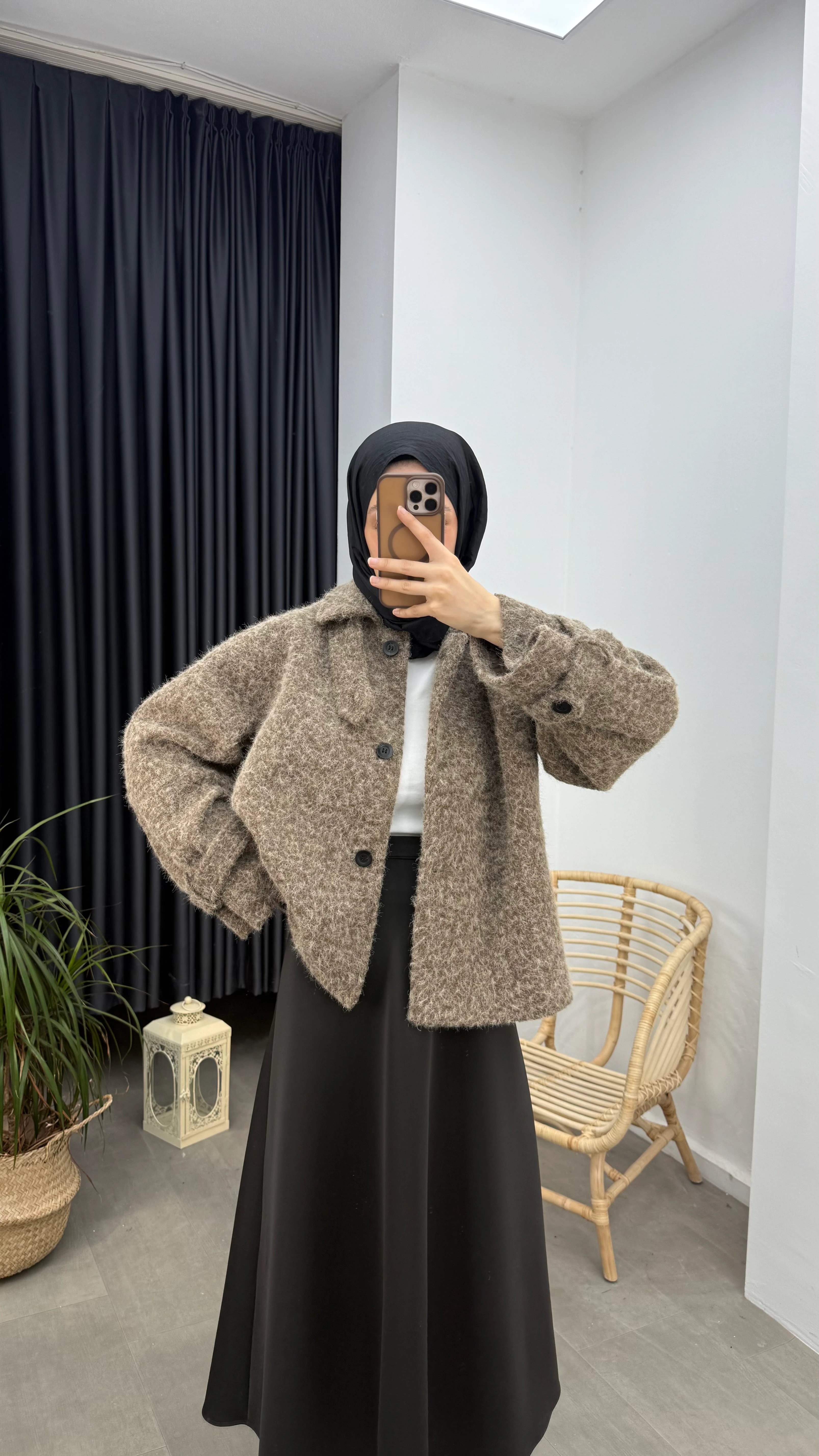 Premium Kırçıllı Kaşe Ceket - Kahve