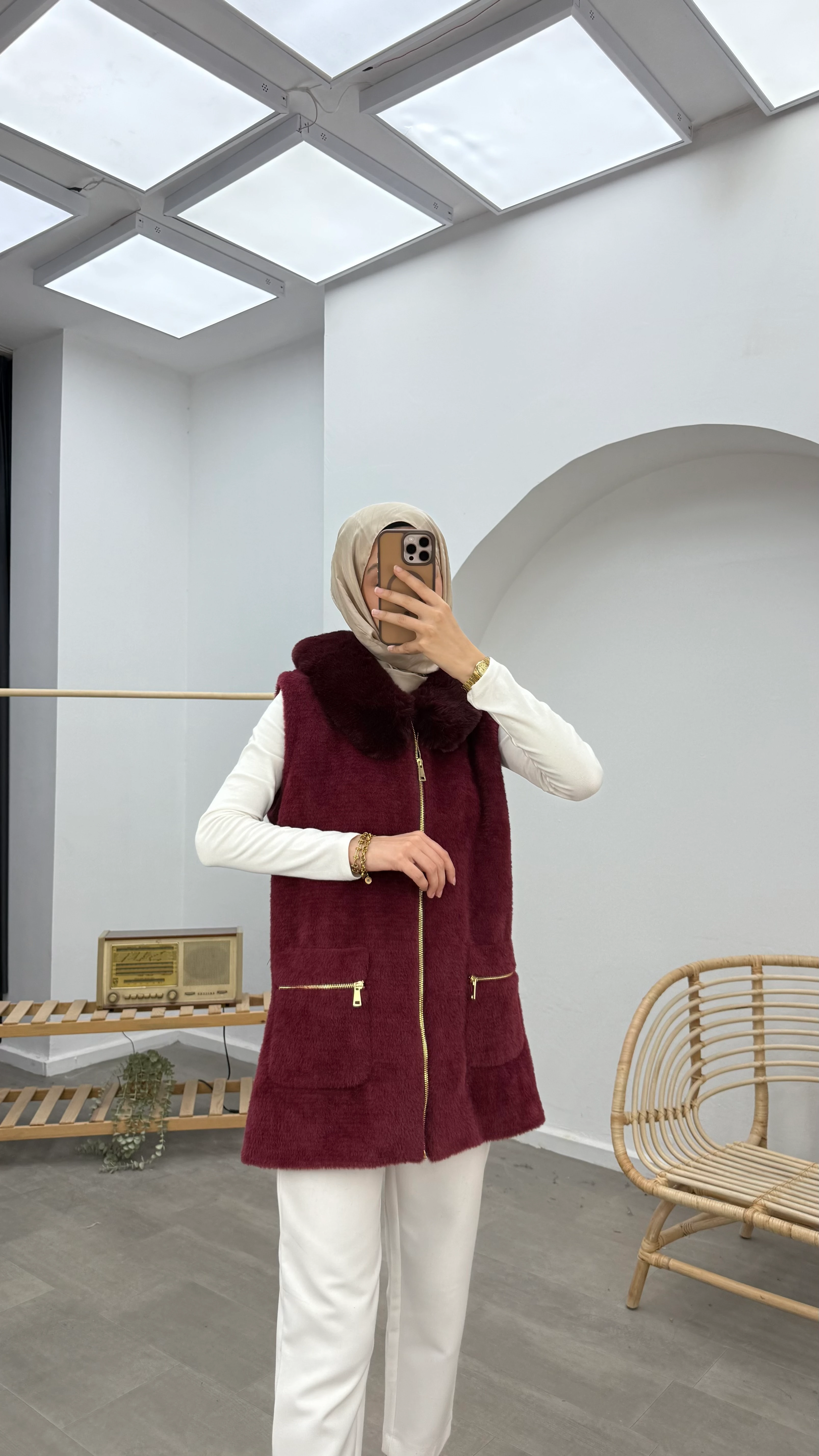 Kürklü Premium Angora Yelek