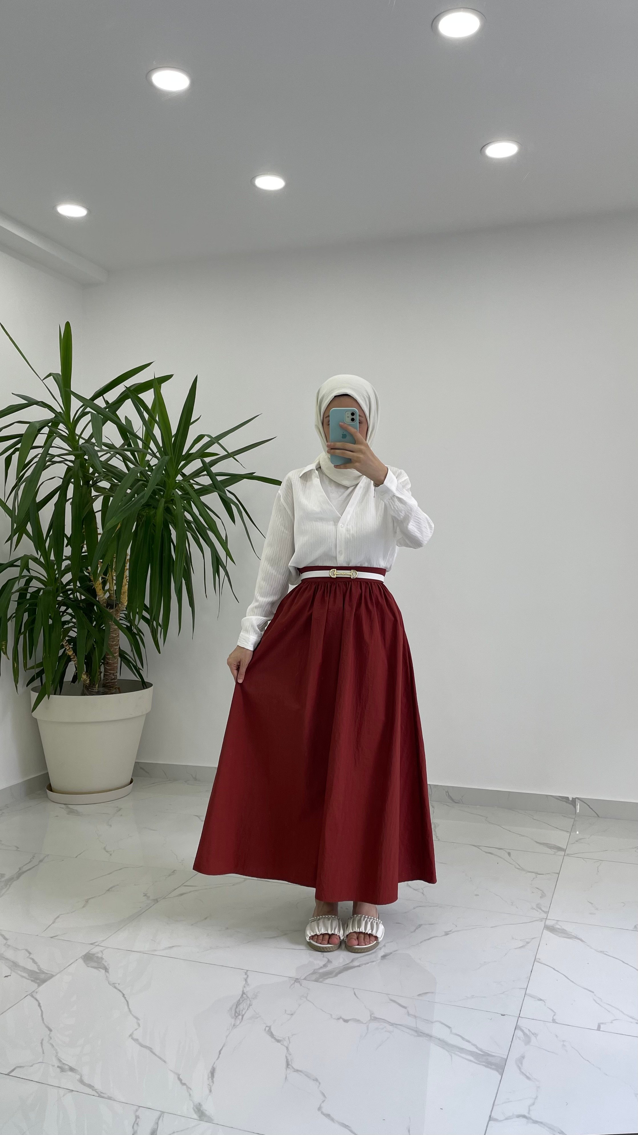 Azelia Paraşüt Etek - Kiremit