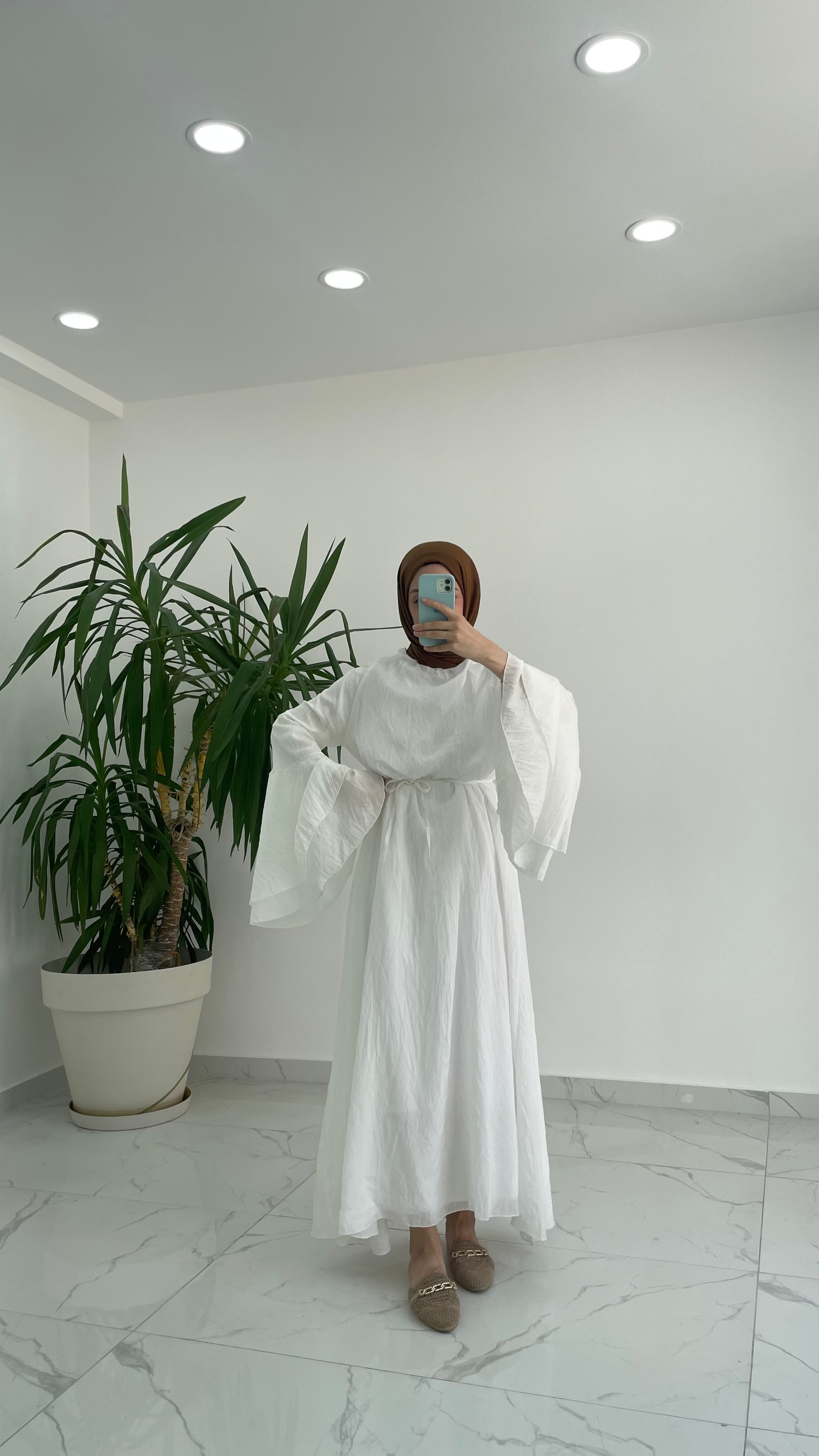 Fleur Tül Elbise - Beyaz