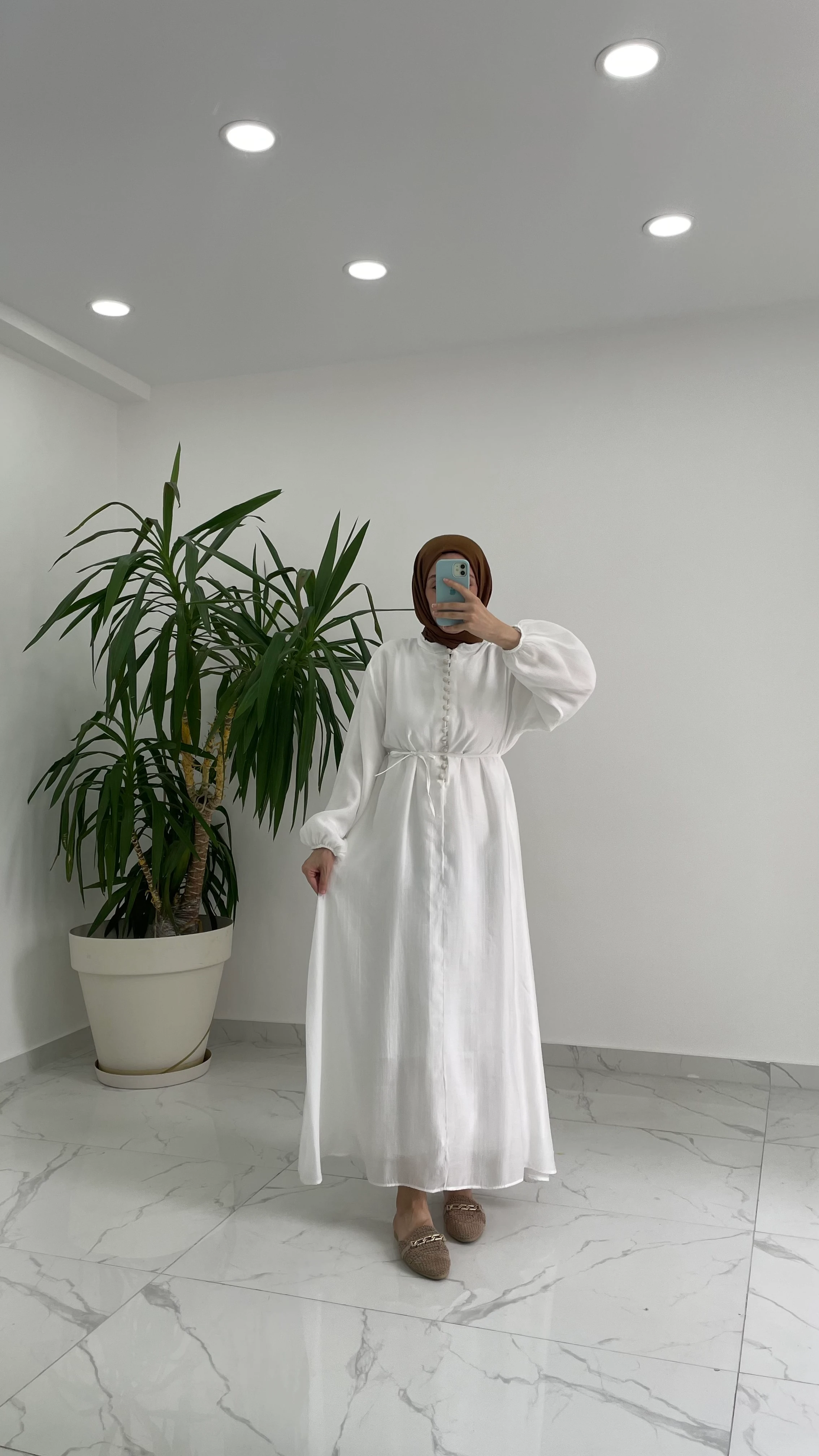 Grace Düğmeli Tül Elbise