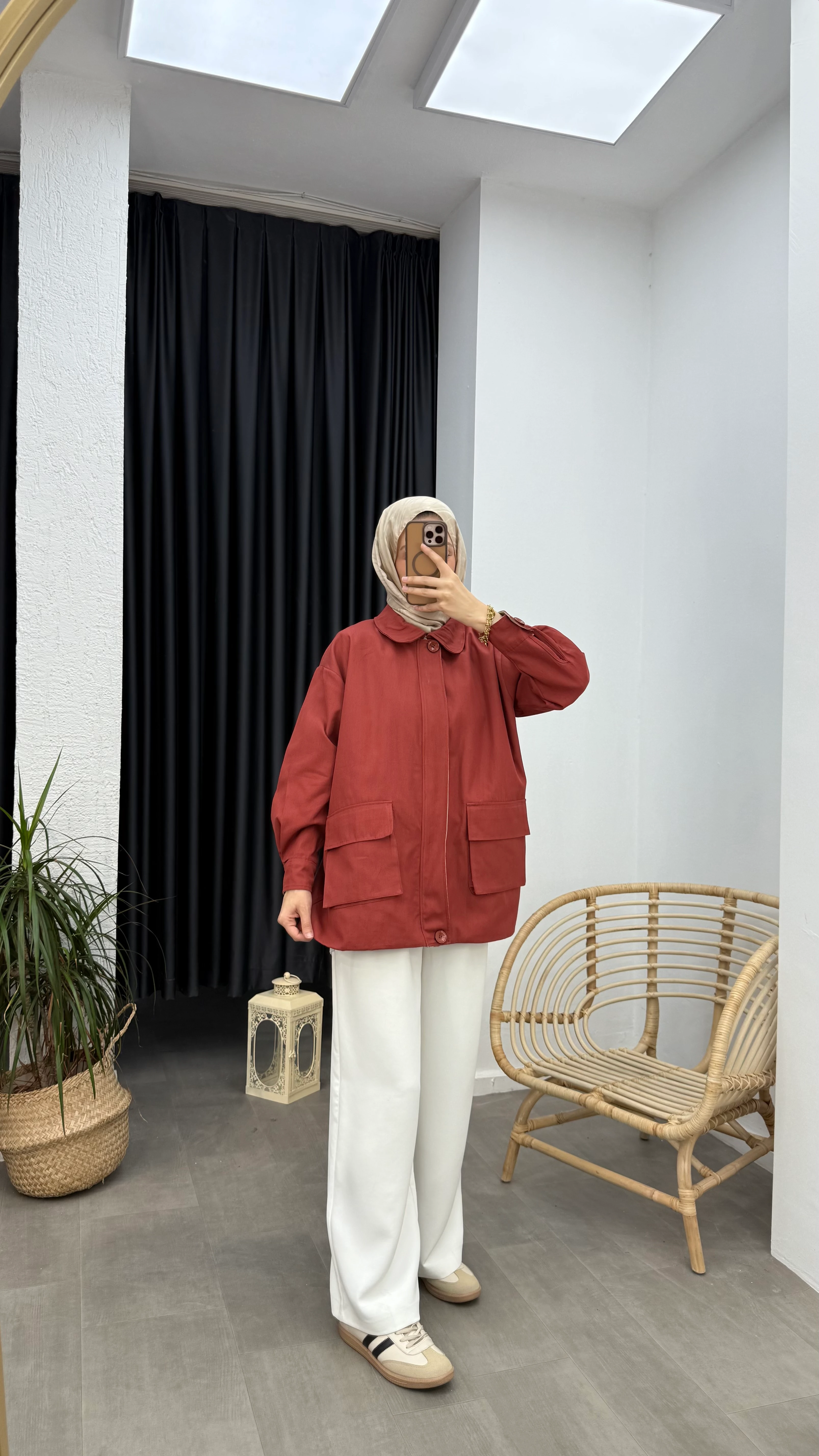 Gabardin Mevsimlik Ceket - Kiremit