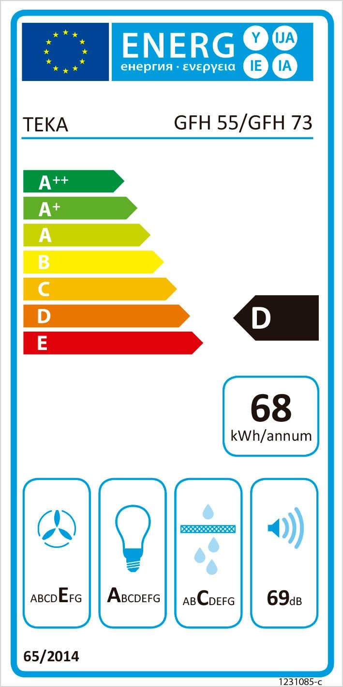 TEKA GFH 73 GÖMÜLEBİLİR İNOX 73 CM. ANKASTRE ASPİRATÖR