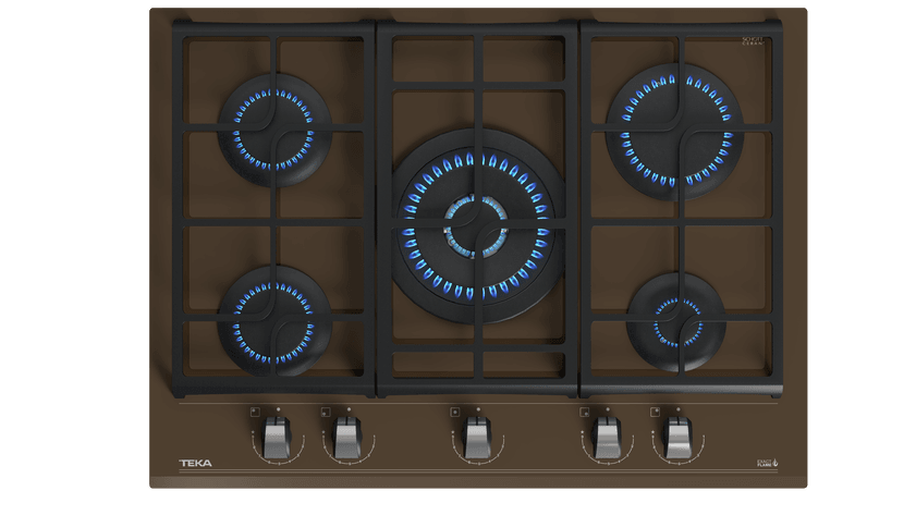 TEKA GZC 75330 XB Kahverengi ExactFlame Teknolojili 70 cm Cam Gazlı Ocak