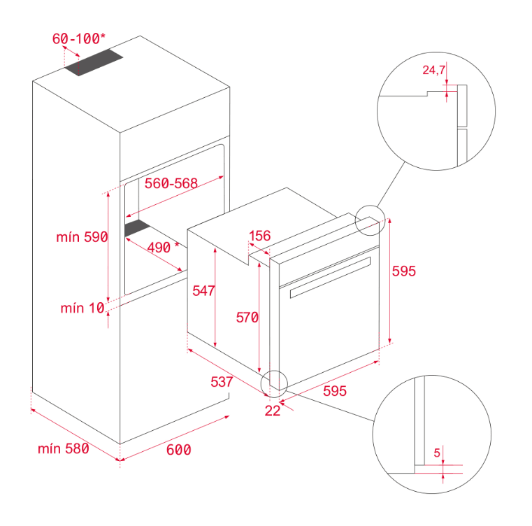 TEKA ANKASTRE GRİ SET 6 [ HLB 8400 ST FIRIN + GZC 64320 ST ANKASTRE OCAK + GFH 55 GÖMÜLEBİLİR ASPİRATÖR ]