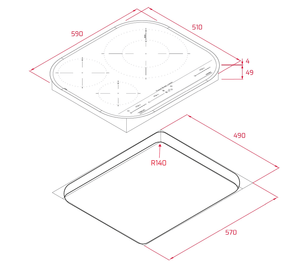 TEKA IRC 63320 BK 3 GÖZLÜ OVAL ANKASTRE İNDÜKSİYONLU OCAK