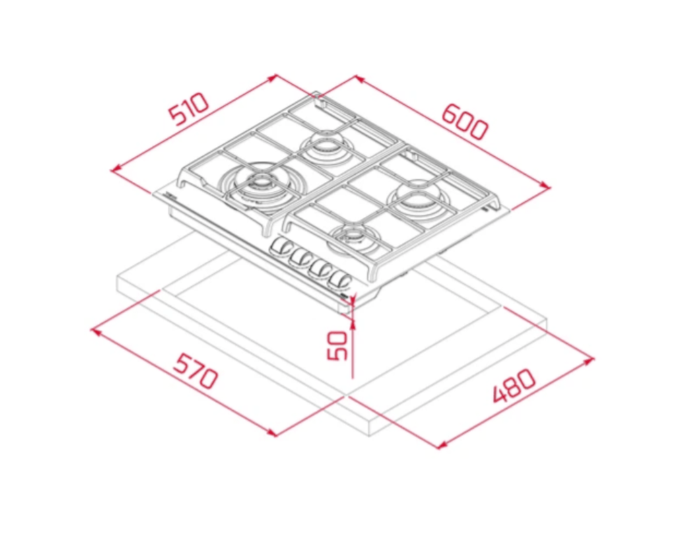 TEKA ANKASTRE GRİ SET 6 [ HLB 8400 ST FIRIN + GZC 64320 ST ANKASTRE OCAK + GFH 55 GÖMÜLEBİLİR ASPİRATÖR ]