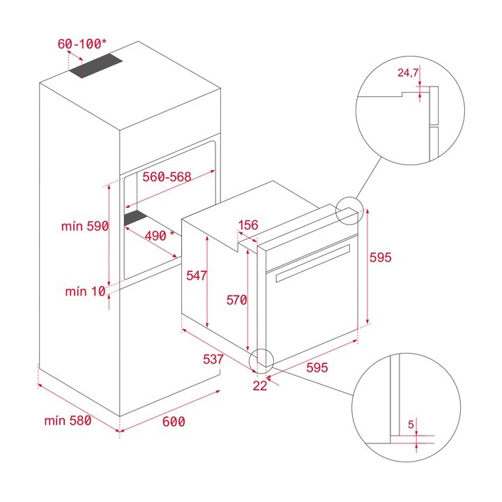 TEKA HLB 840 P PİROLİTİK TEMİZLEME SİSTEMLİ SİYAH ANKASTRE FIRIN