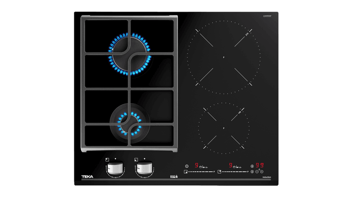 TEKA JZC 64322 BK SİYAH 2 GÖZÜ GAZLI 2 GÖZÜ İNDÜKSİYONLU CAM ANKASTRE OCAK