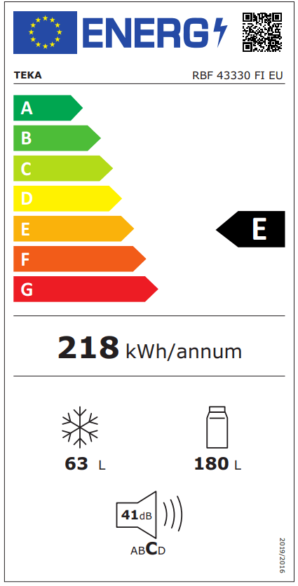 TEKA RBF 43330 FI EU No Frost Ankastre Buzdolabı