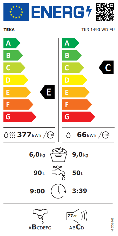 TEKA TK3 1490 WD SOLO BEYAZ 9 KG. KURUTMALI ÇAMAŞIR MAKİNASI