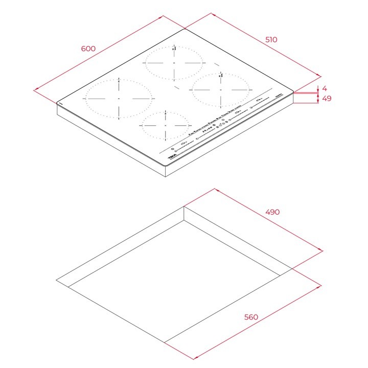 TEKA IZC 64630 ST STONE GRİ 60 CM. İNDUKSİYONLU ANKASTRE OCAK