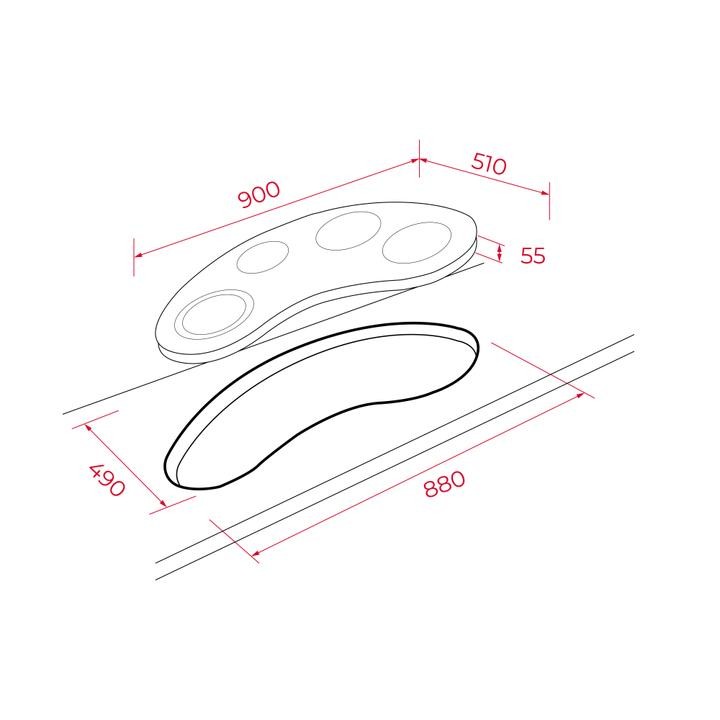 TEKA VR 90 4G AI AL TR CI 90 CM. SİYAH CAM ANKASTRE OCAK