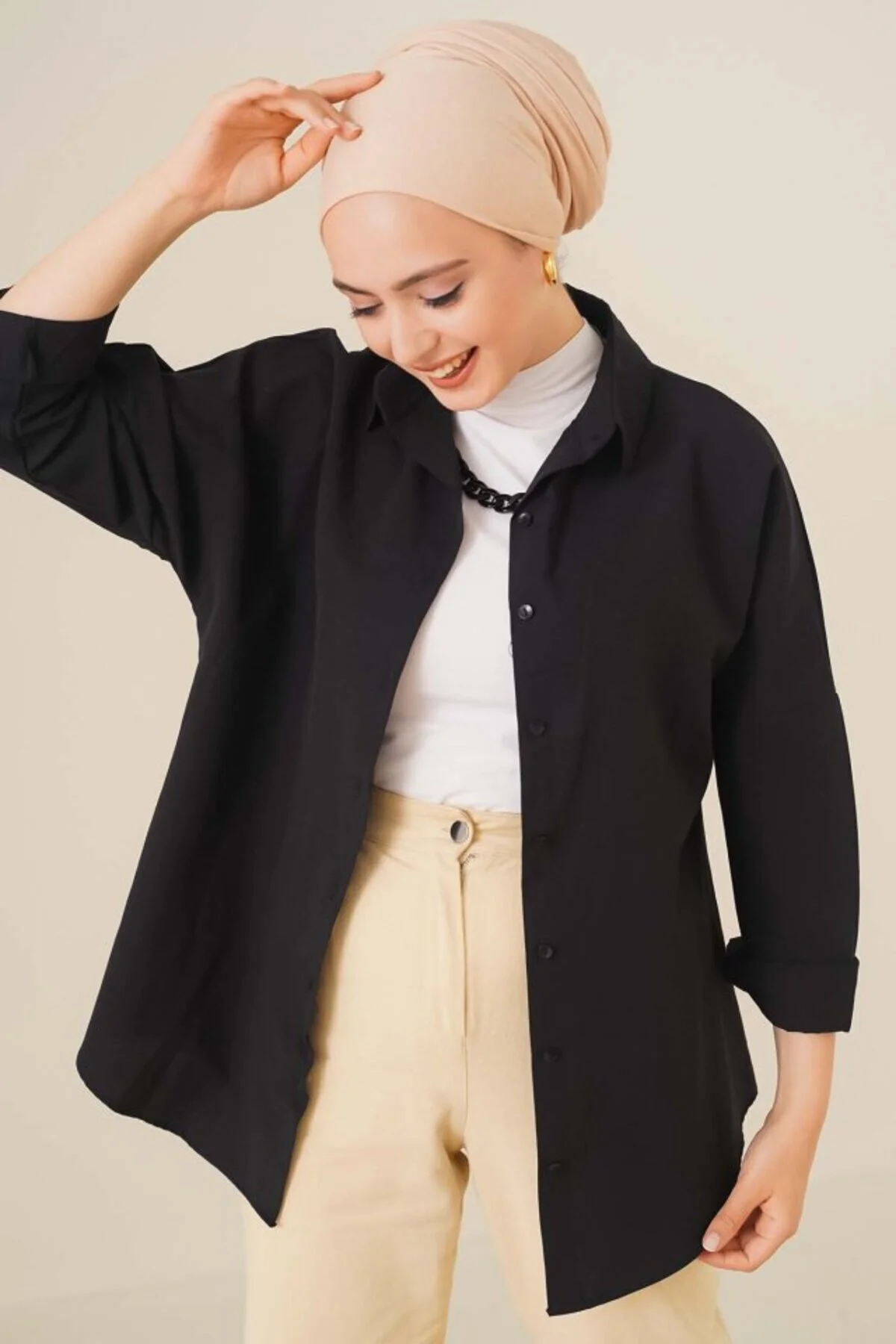 Oversize Basic Tesettür Gömlek