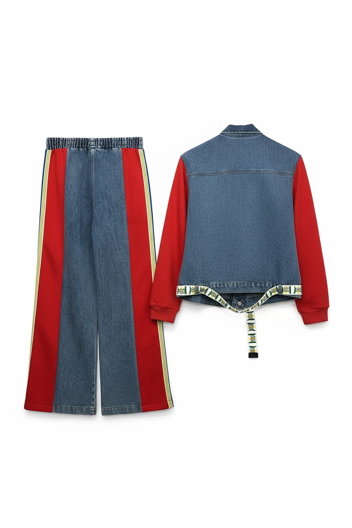 Kadın Denim Detaylı Eşofman Takım Şık Spor Günlük Model