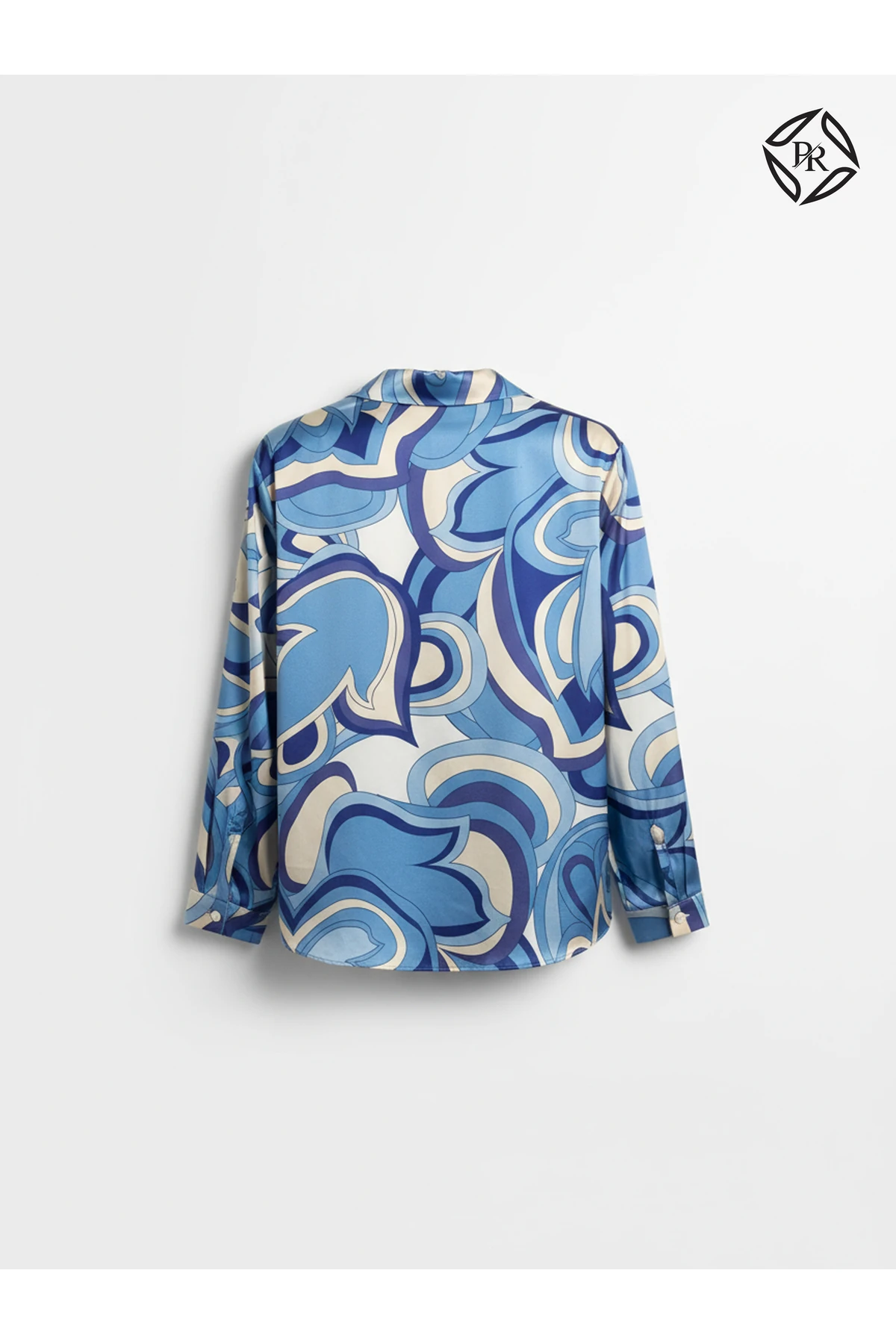 Kadın Rahat Kalıp Desenli Saten Bluz Şık Günlük Kombin