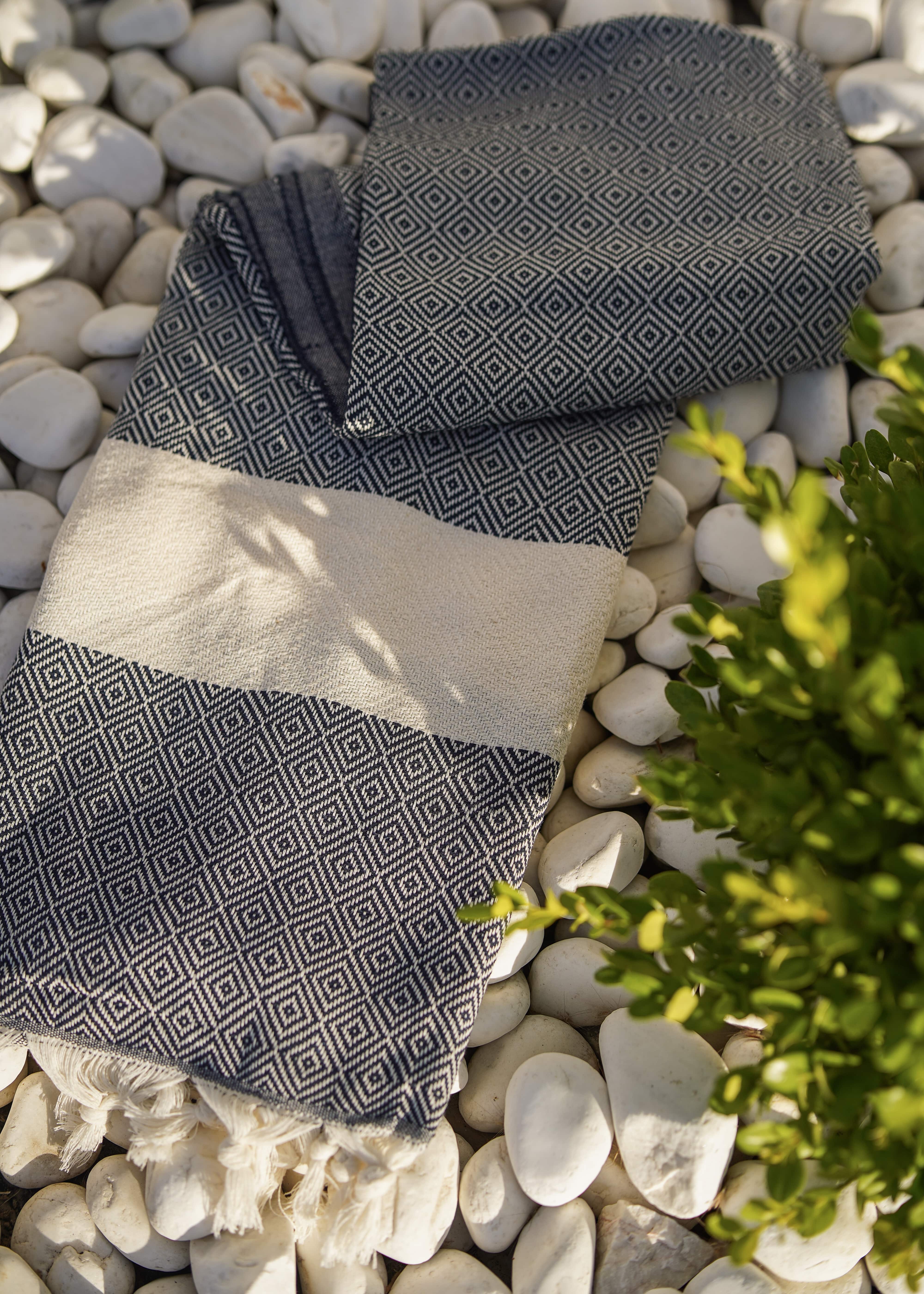 Doğal Pamuk Elmas Desenli Peştemal Banyo – Hamam – Plaj Havlusu 100x 180 cm (Aurea Koleksiyonu)