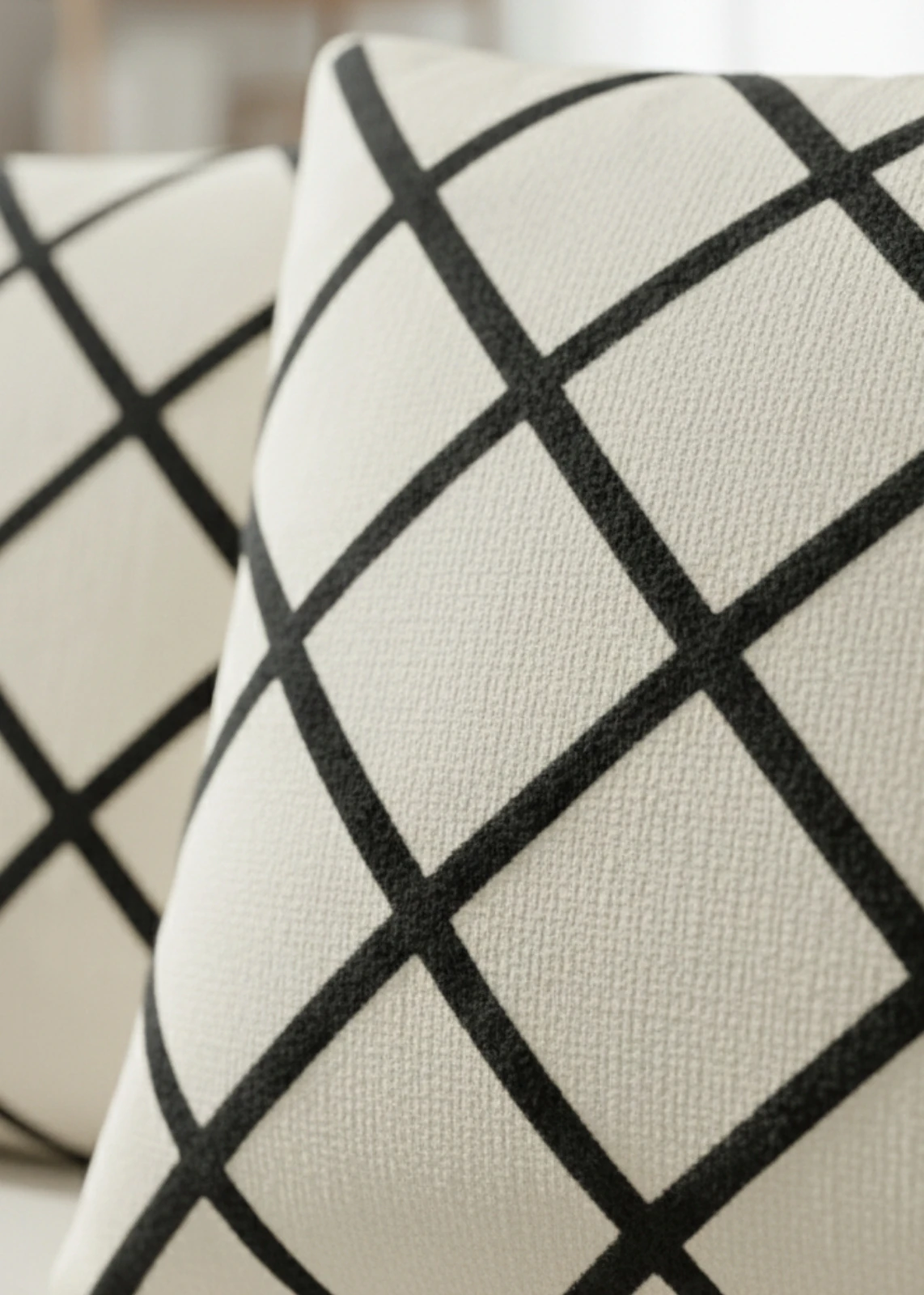 Renkli Ekose Punch Nakışlı Dekoratif Kırlent Kılıfı Pamuk 42x42 cm 