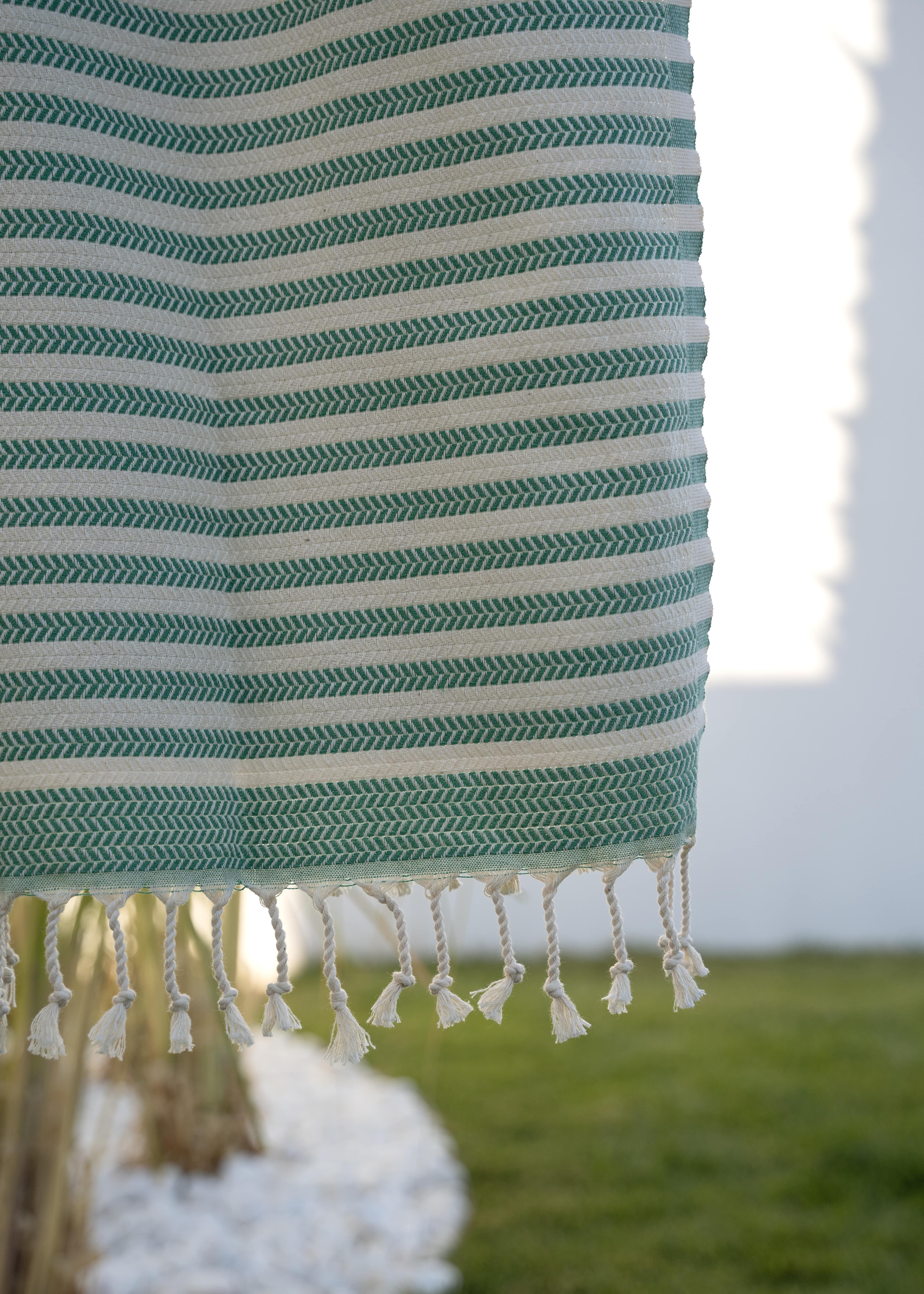 Buldan İşi Saç Örgü Desenli Benetton Renk Pamuk Peştemal – Plaj & Banyo Havlusu – 95×180 cm (Bena Koleksiyonu)