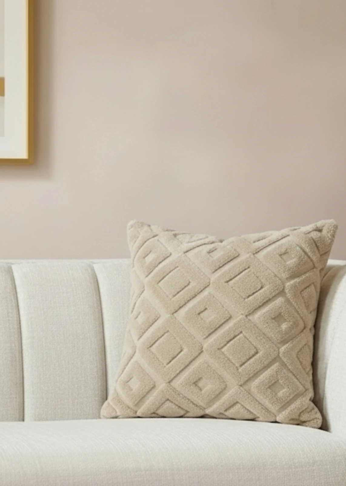 Renkli Baklava Desenli Modern Punch Nakışlı Tufting Welsoft Kırlent Kılıfı 42x42 cm 