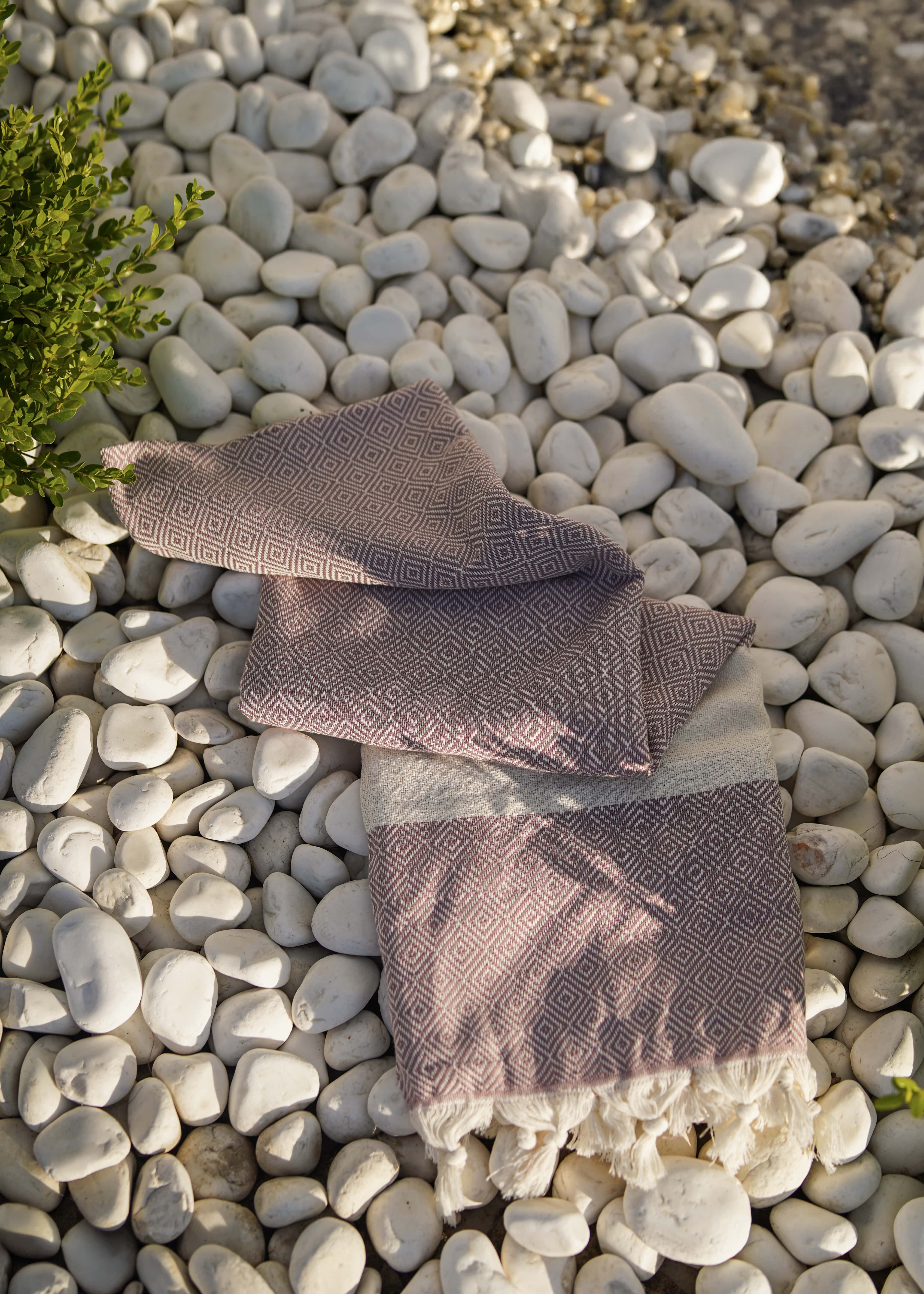 Doğal Pamuk Elmas Desenli Peştemal Banyo – Hamam – Plaj Havlusu 100x 180 cm (Aurea Koleksiyonu)