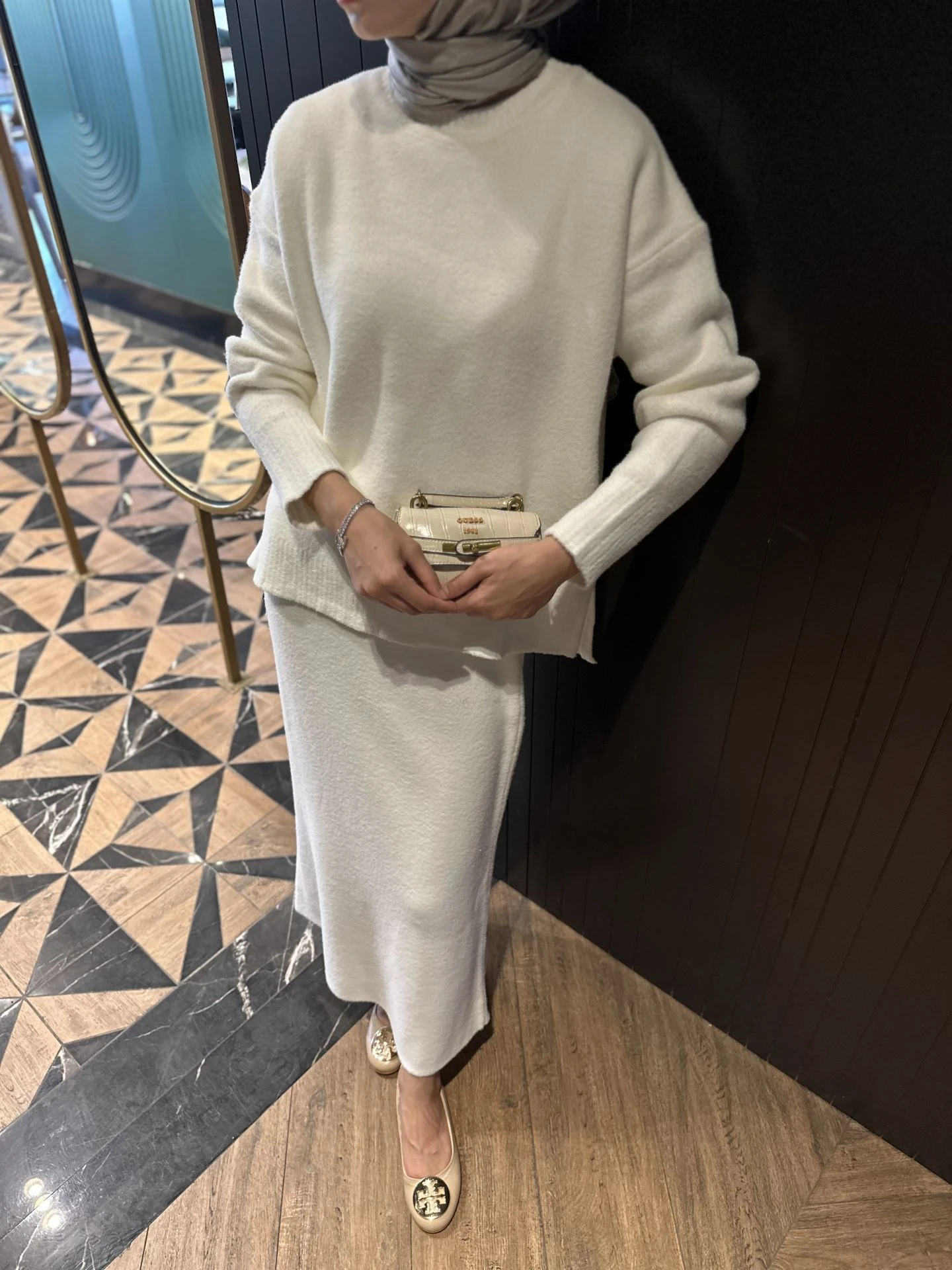 Triko İkili Set Ekru