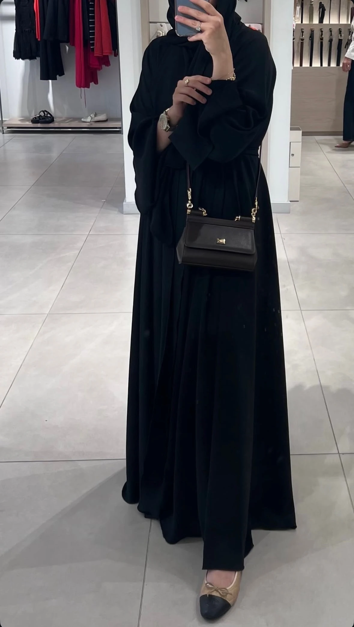 Shamal Abaya Üçlü Set Siyah 