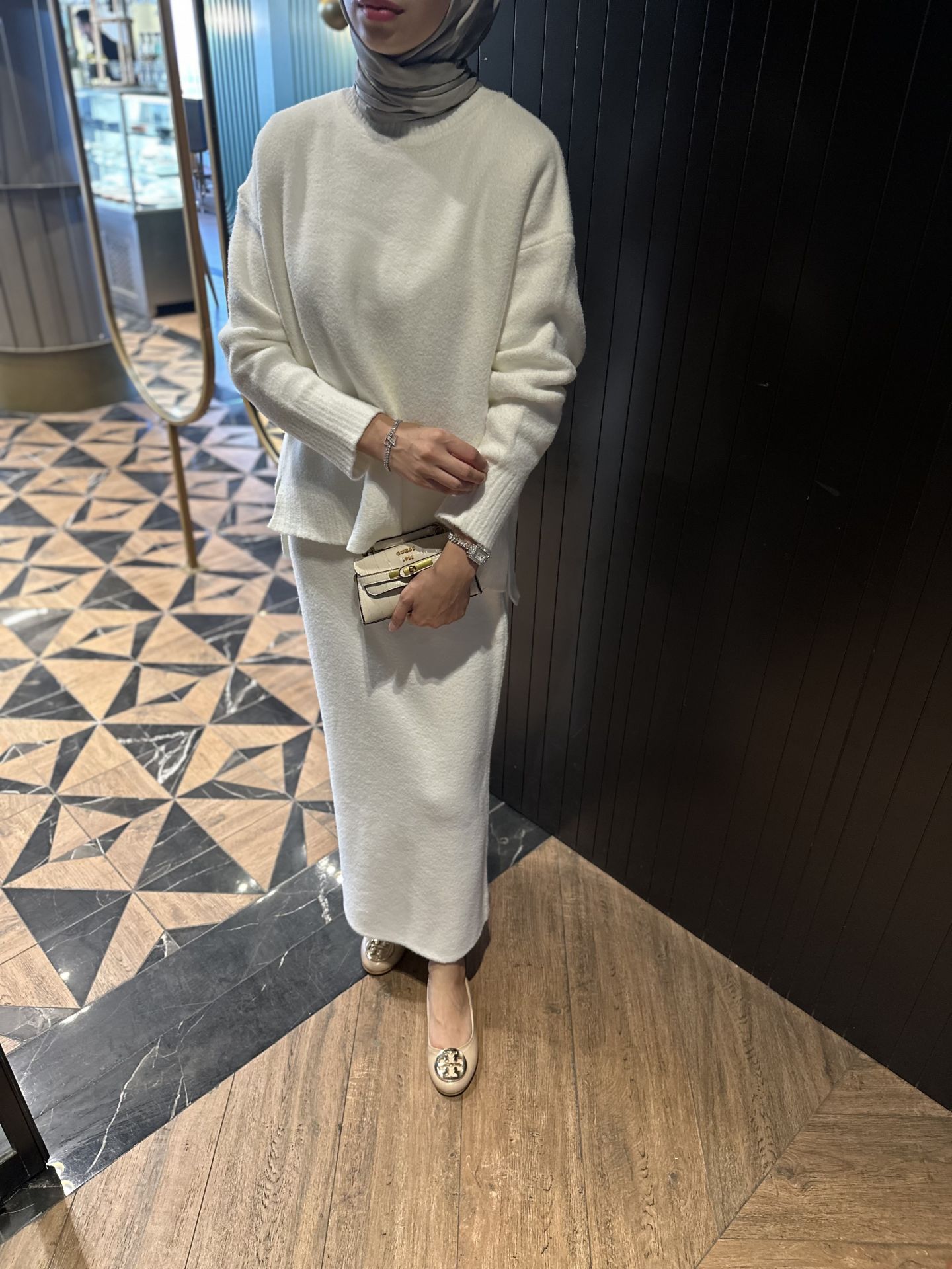 Triko İkili Set Ekru