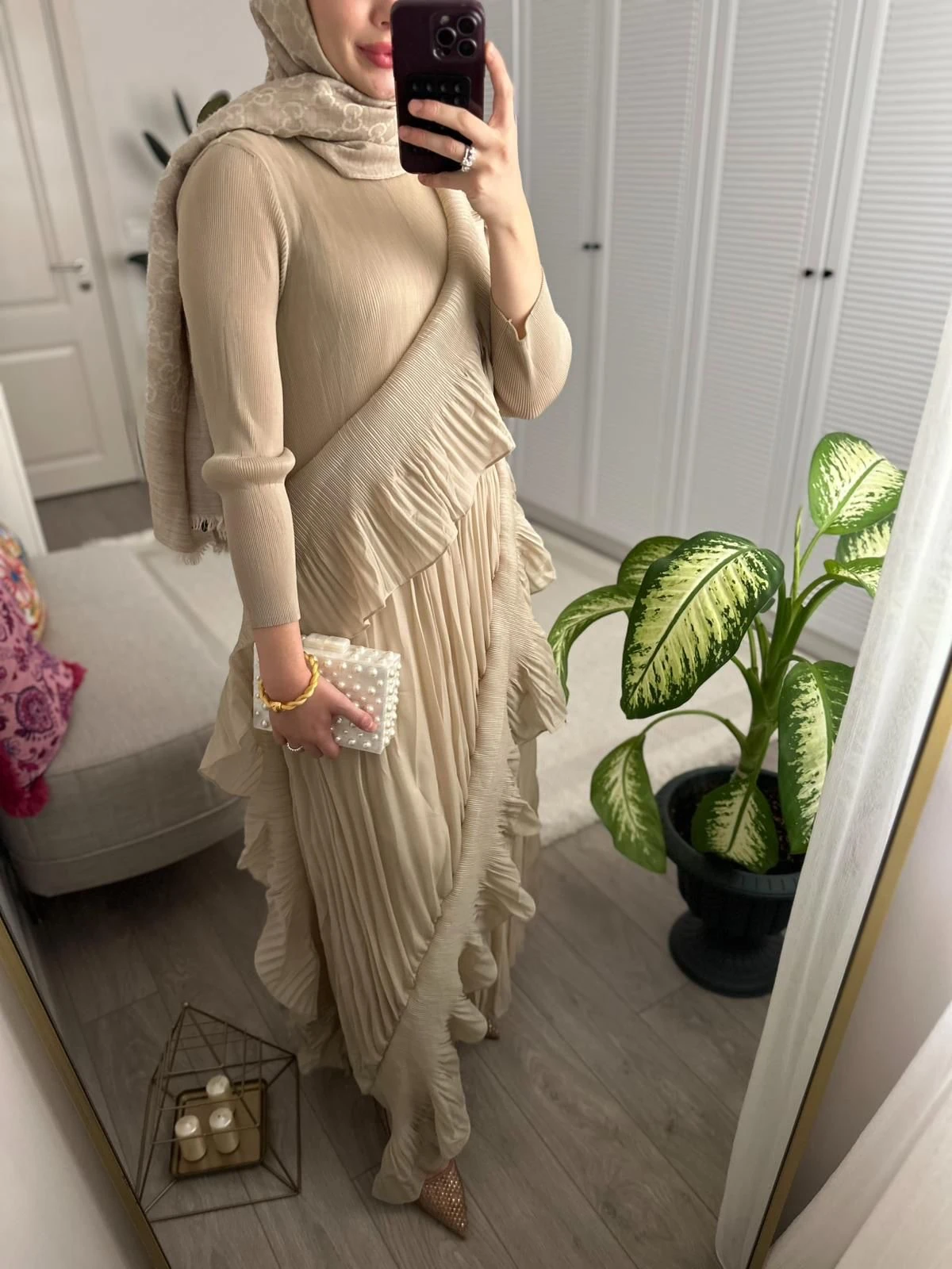 Dream İthal Elbise Bej 