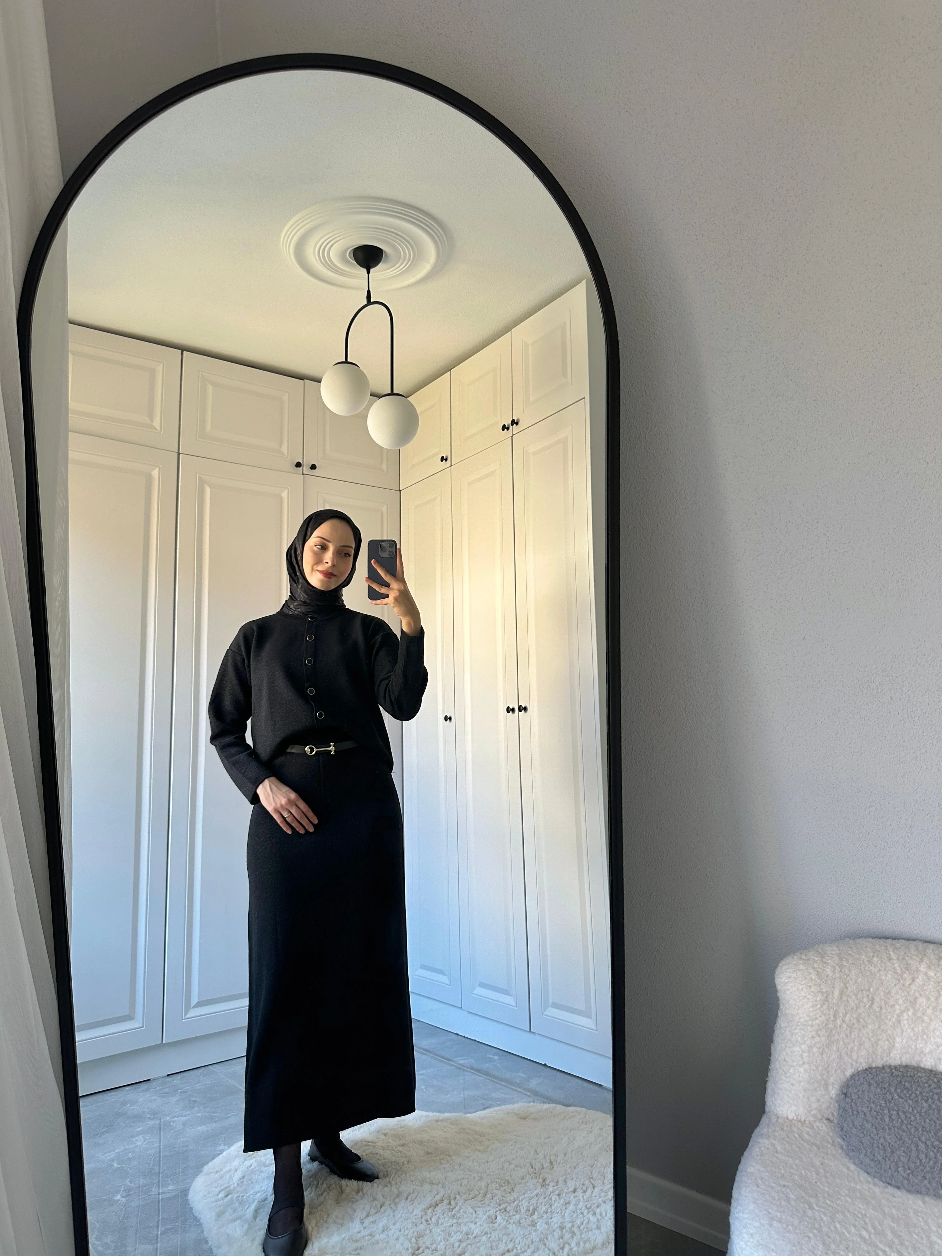 Simli Triko Takım Siyah 