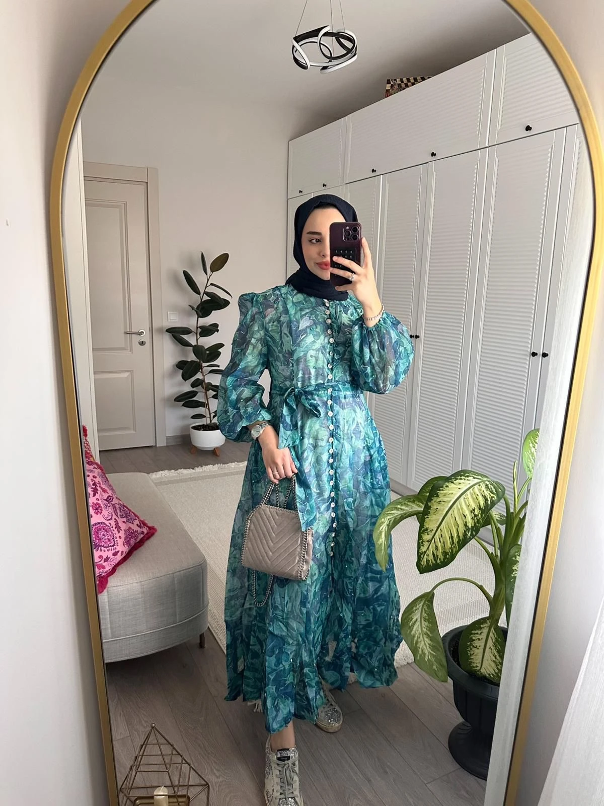 Royal Taş İşlemeli İthal Elbise Yeşil 