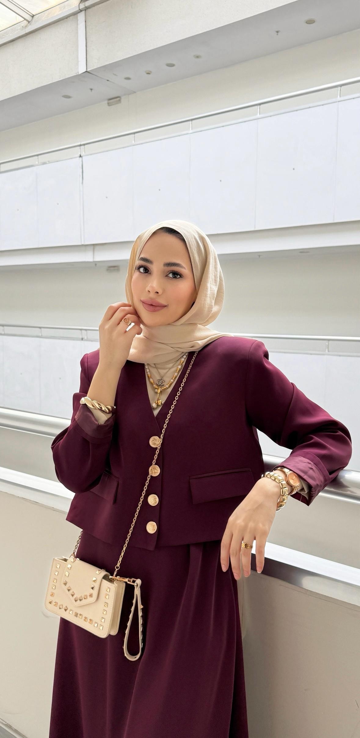 Piar İkili Set Bordo