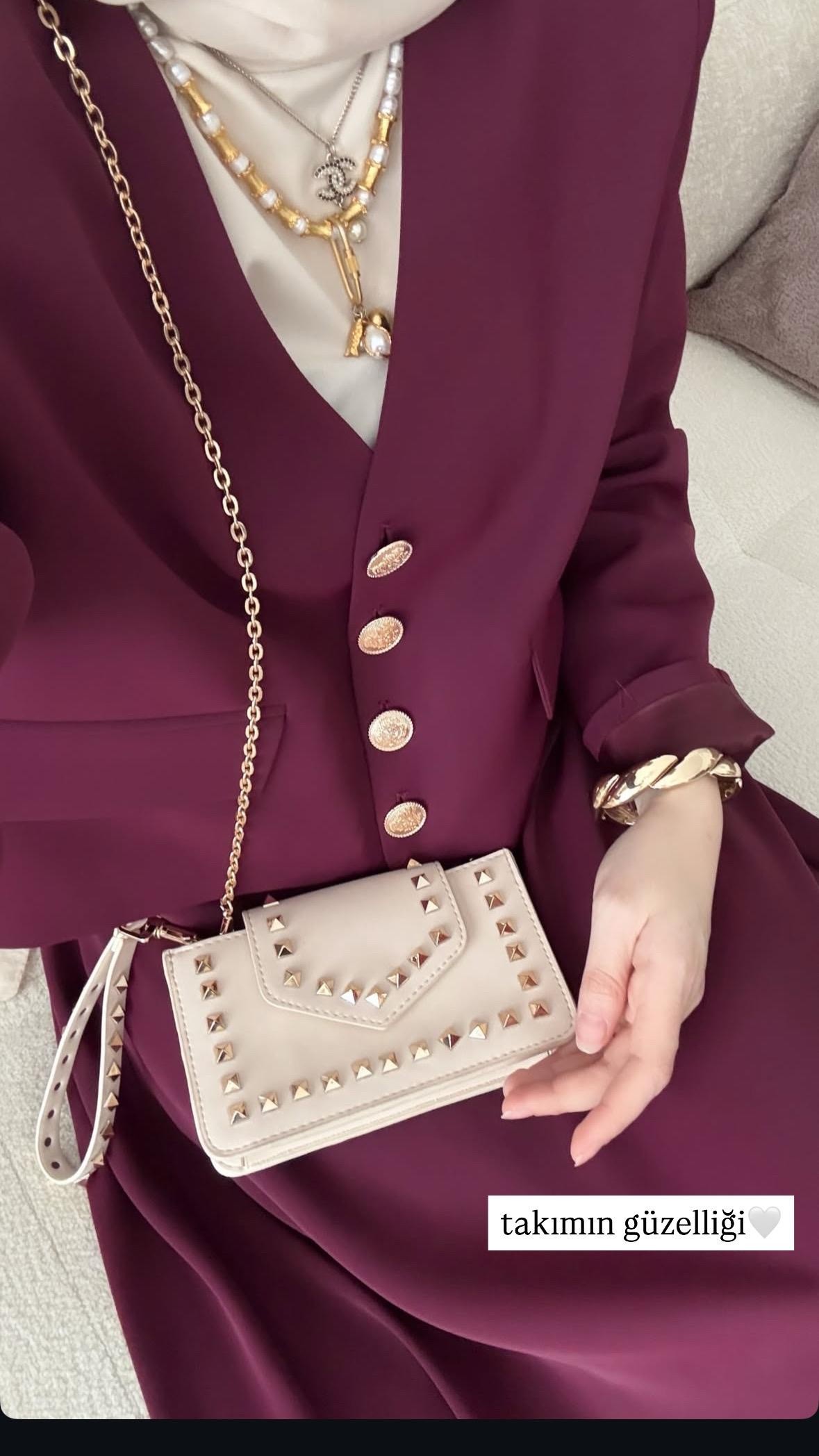 Piar İkili Set Bordo