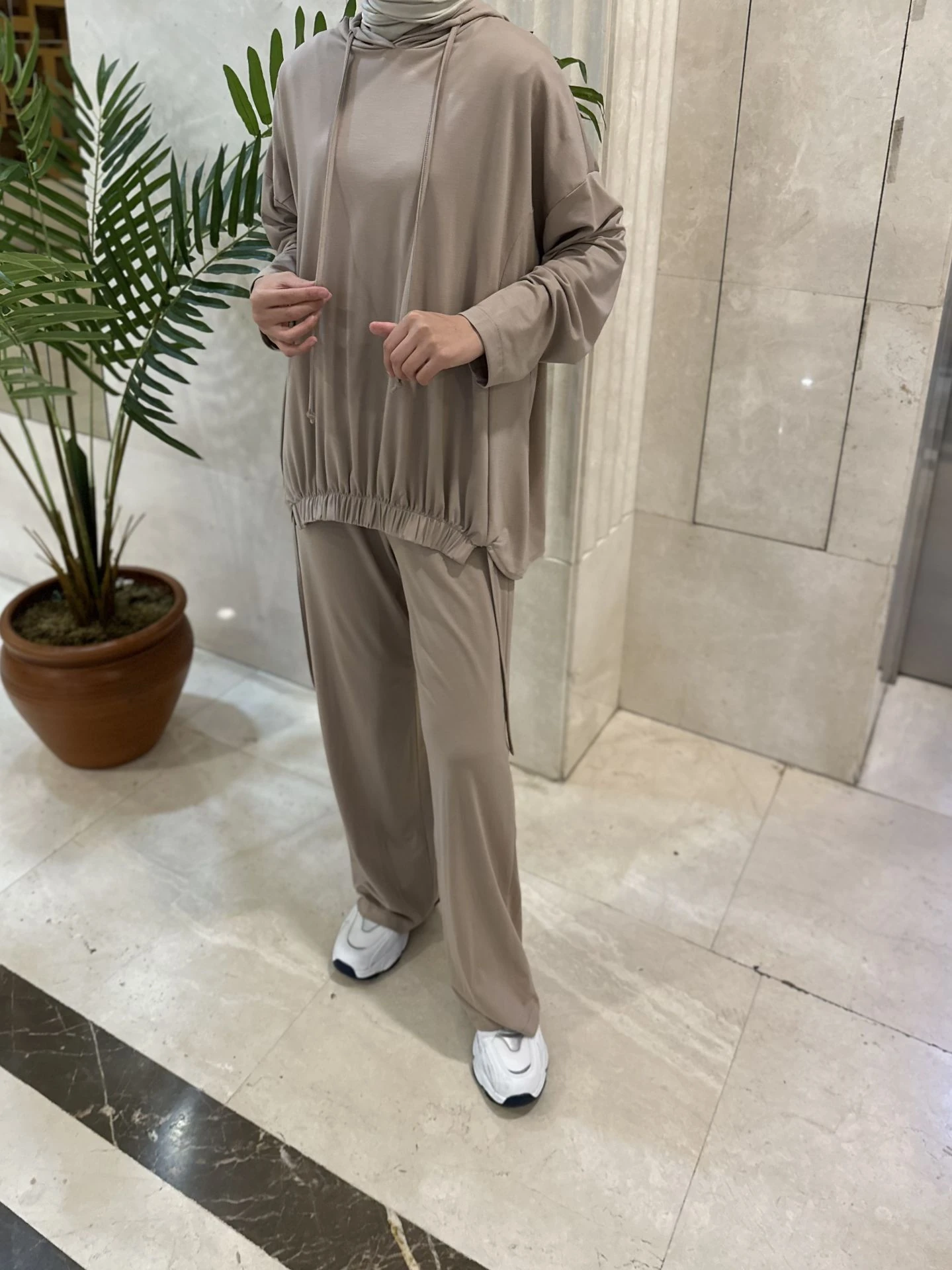 Kapüşonlu Oysho Takım Vizon