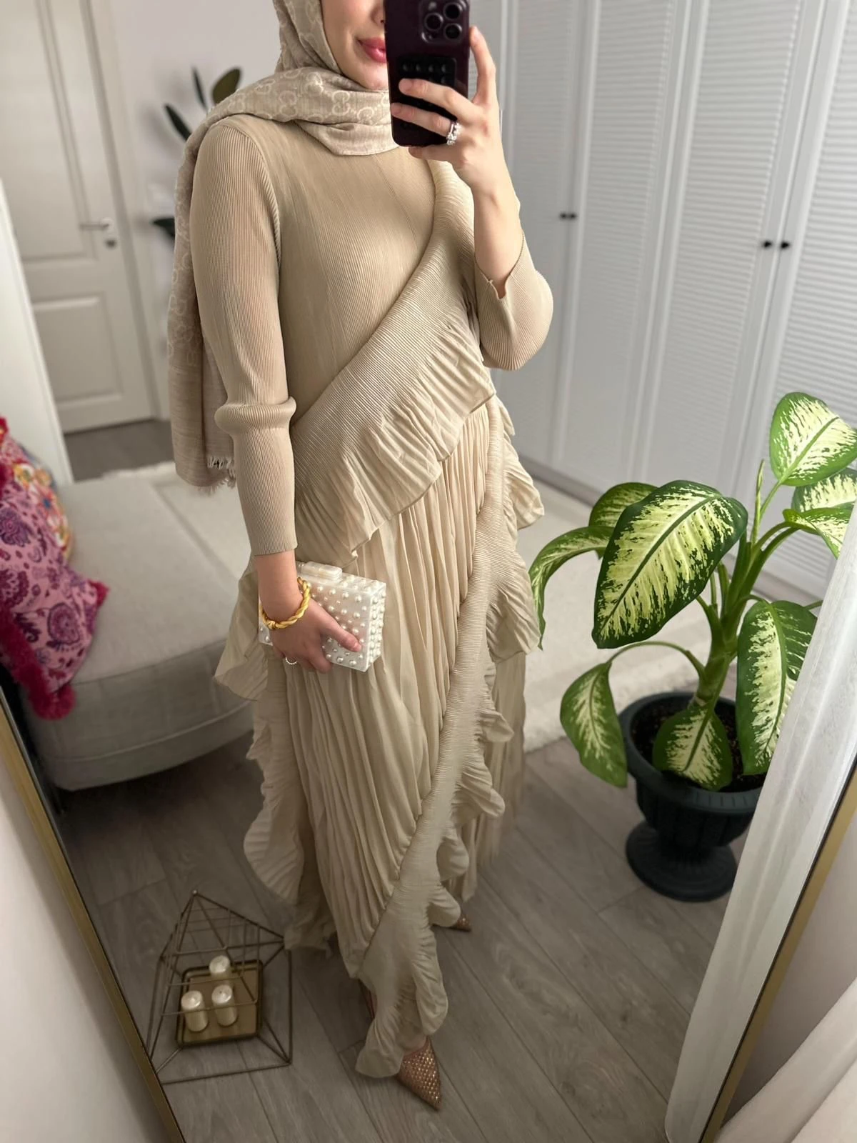 Dream İthal Elbise Bej 