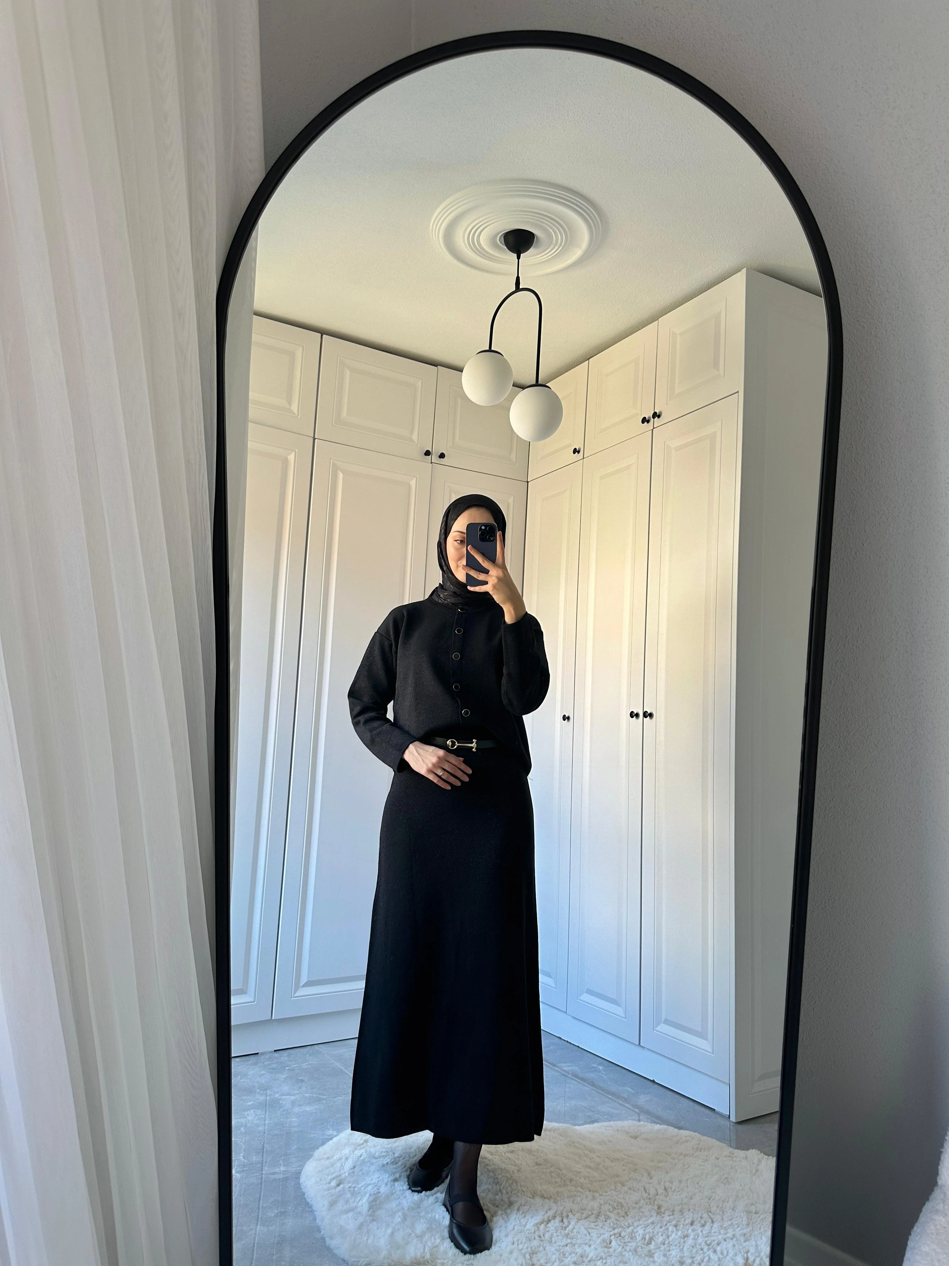 Simli Triko Takım Siyah 