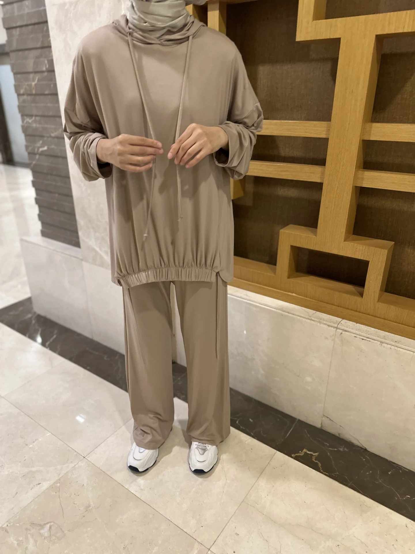 Kapüşonlu Oysho Takım Vizon