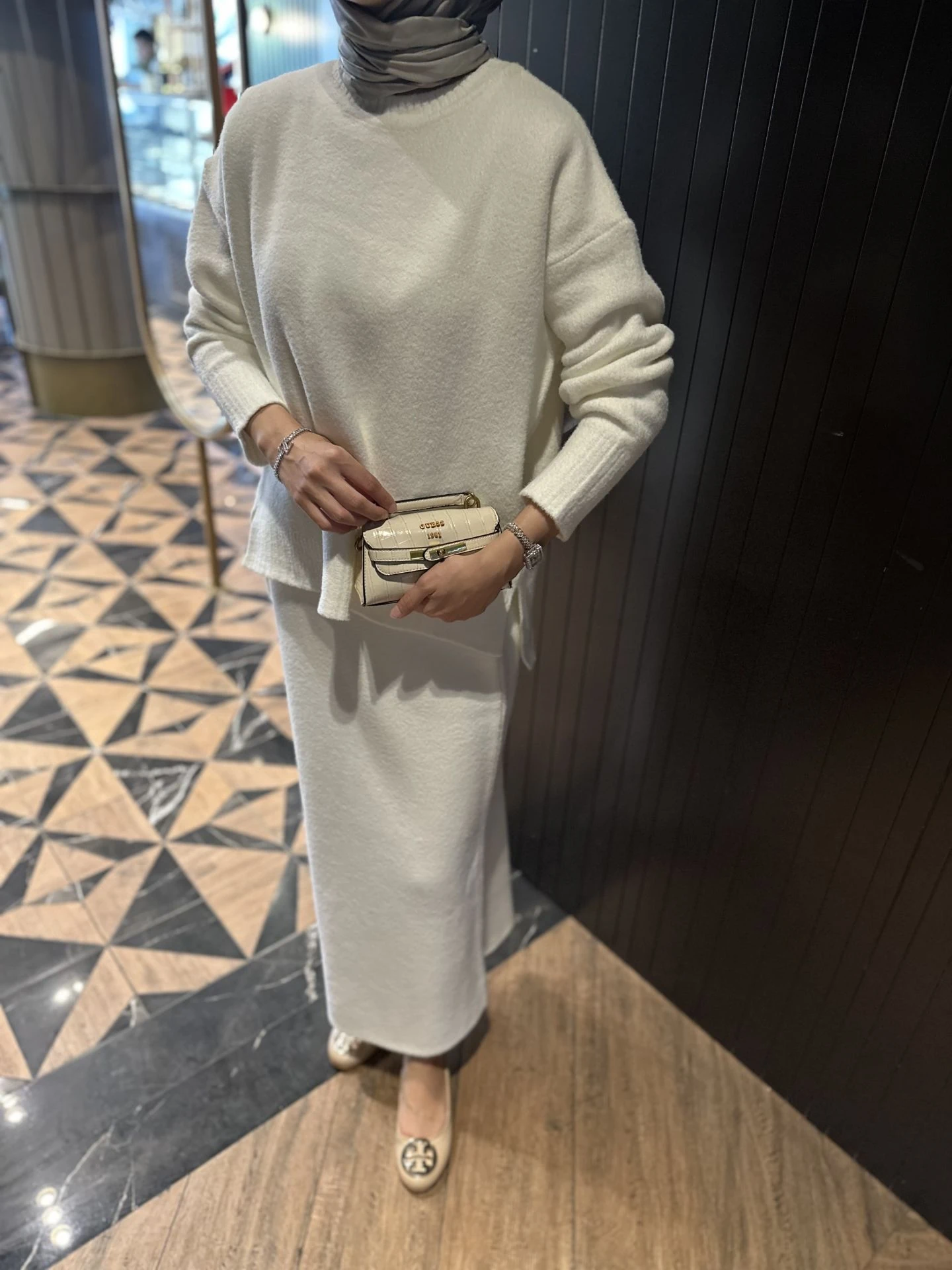 Triko İkili Set Ekru