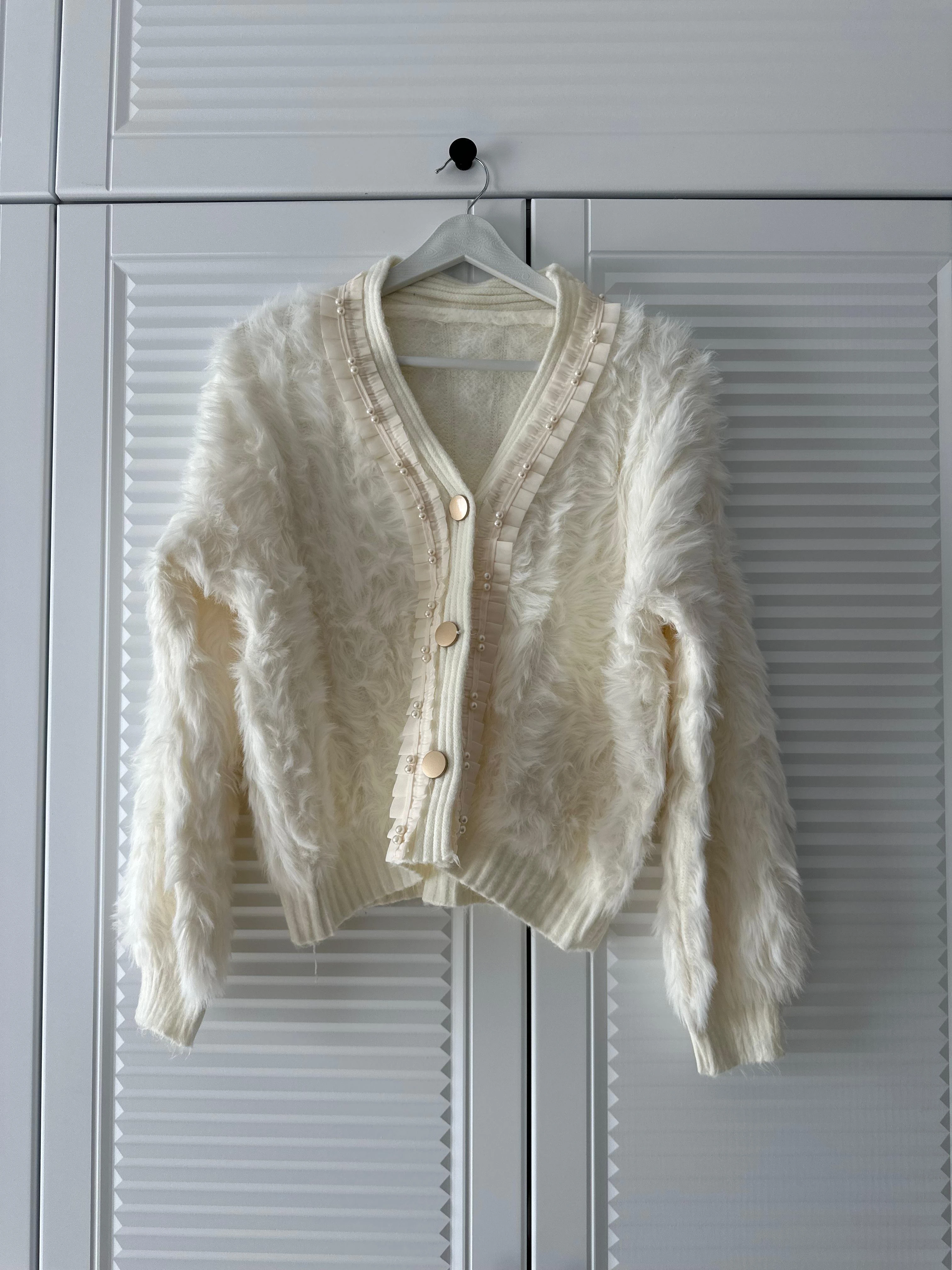 İnci Detaylı Angora Hırka 