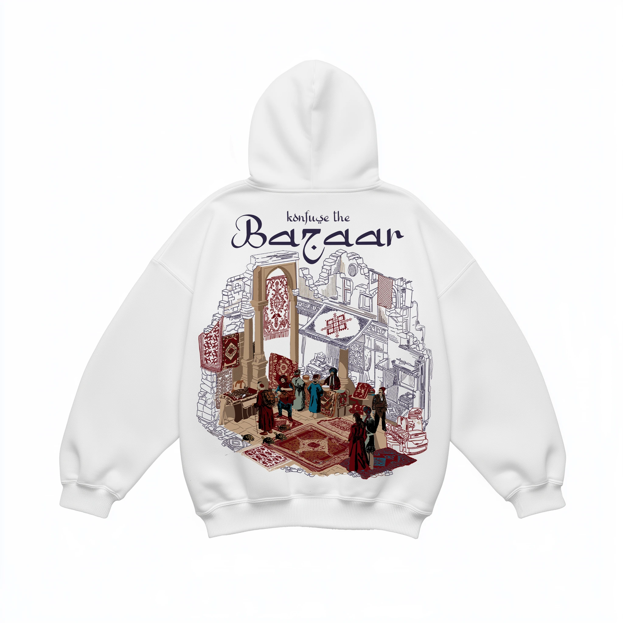 THE BAZAAR ZIP HOODIE BEYAZ