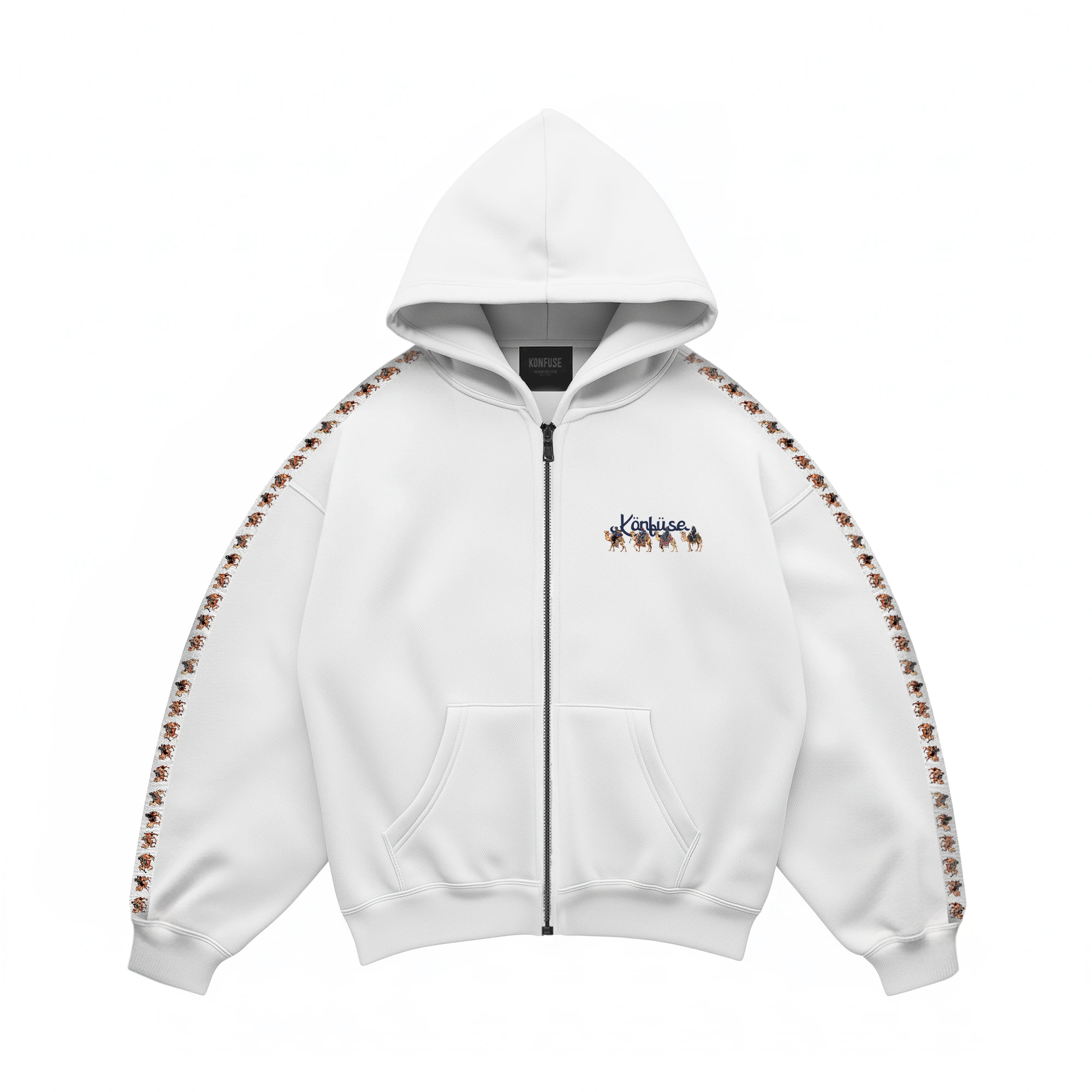 THE CARAVAN ZIP HOODIE BEYAZ
