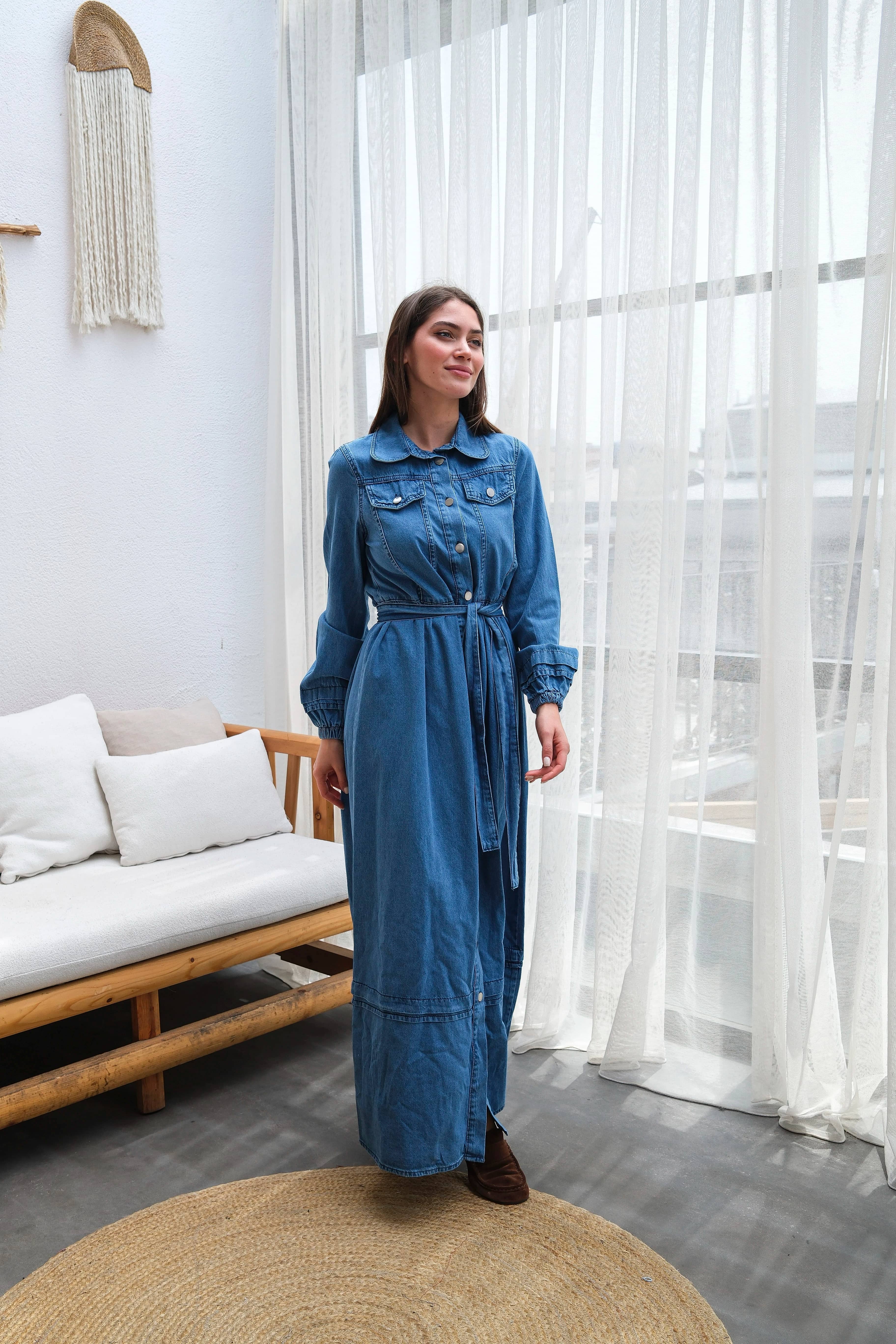 wholesale denim dresses Wholesale Plus Size Casual Summer Denim Dress Front Logo Simple Jeans  Dresses for Fashionable Fat Women